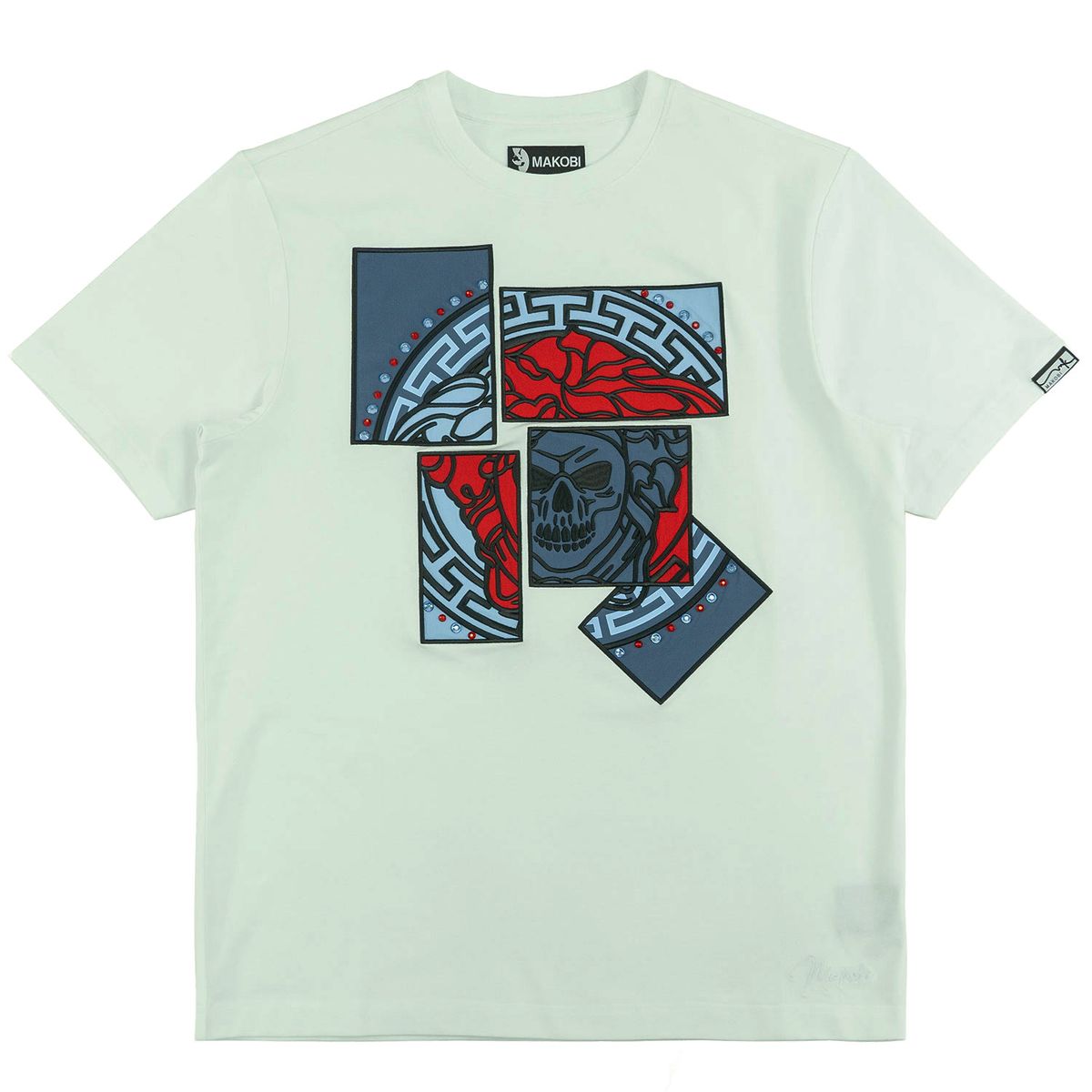 MENS MAKOBI BIANCO MEDUSA SHIRT (WHITE/BLUE)