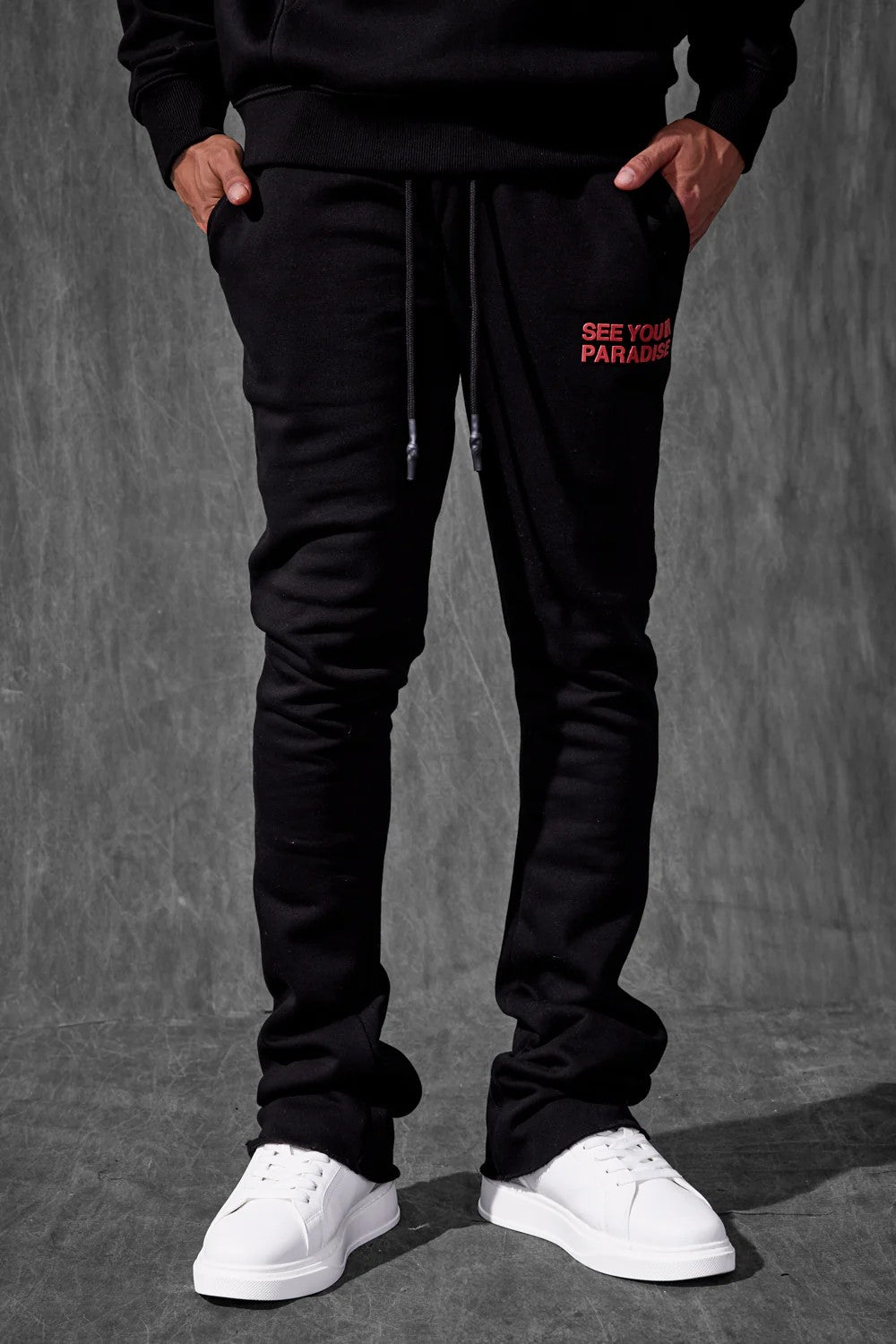 MENS JORDAN CRAIG SYIP TONAL STACKED SWEATPANT (CRIMSON)