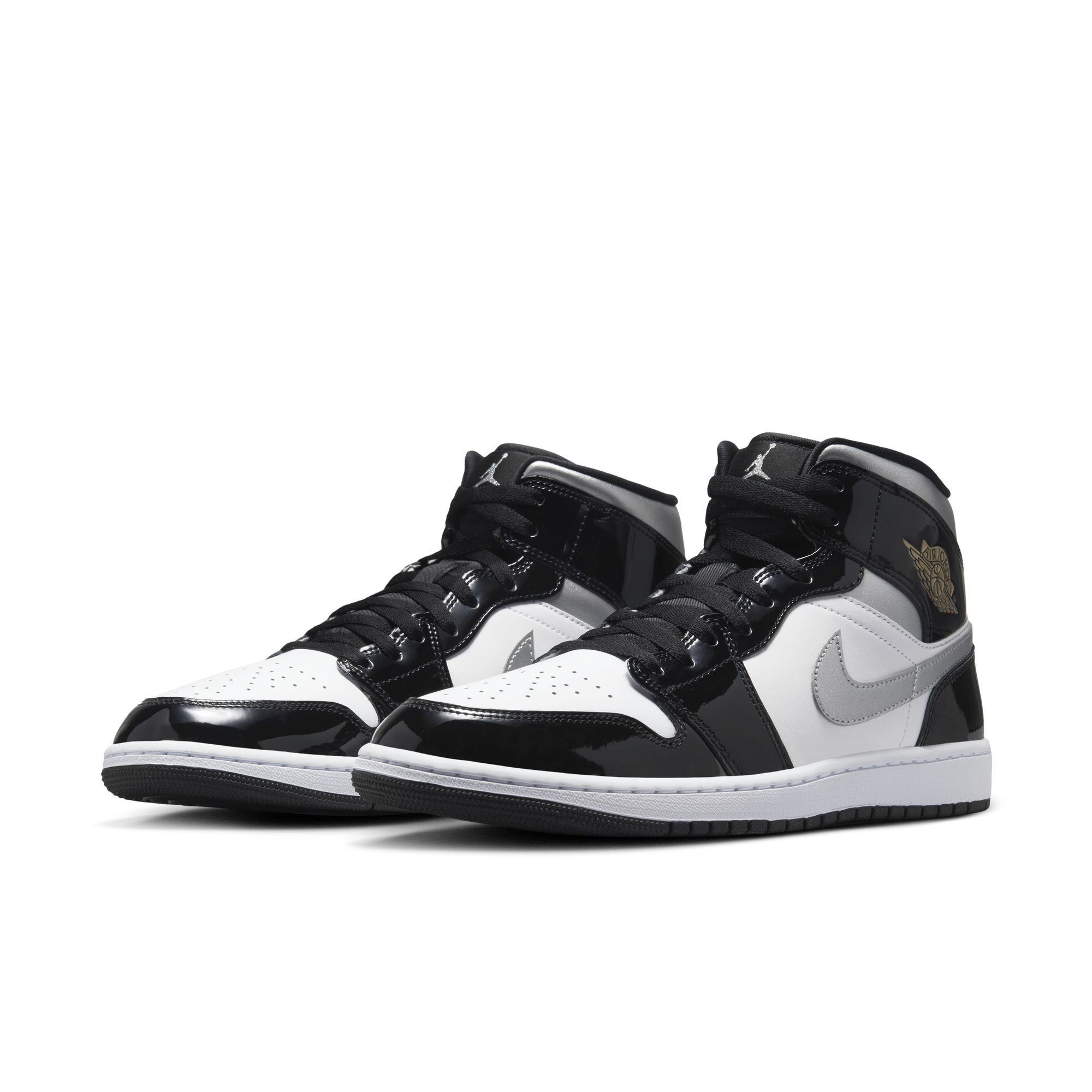 MENS AIR JORDAN 1 MID SE (BLACK PATENT)