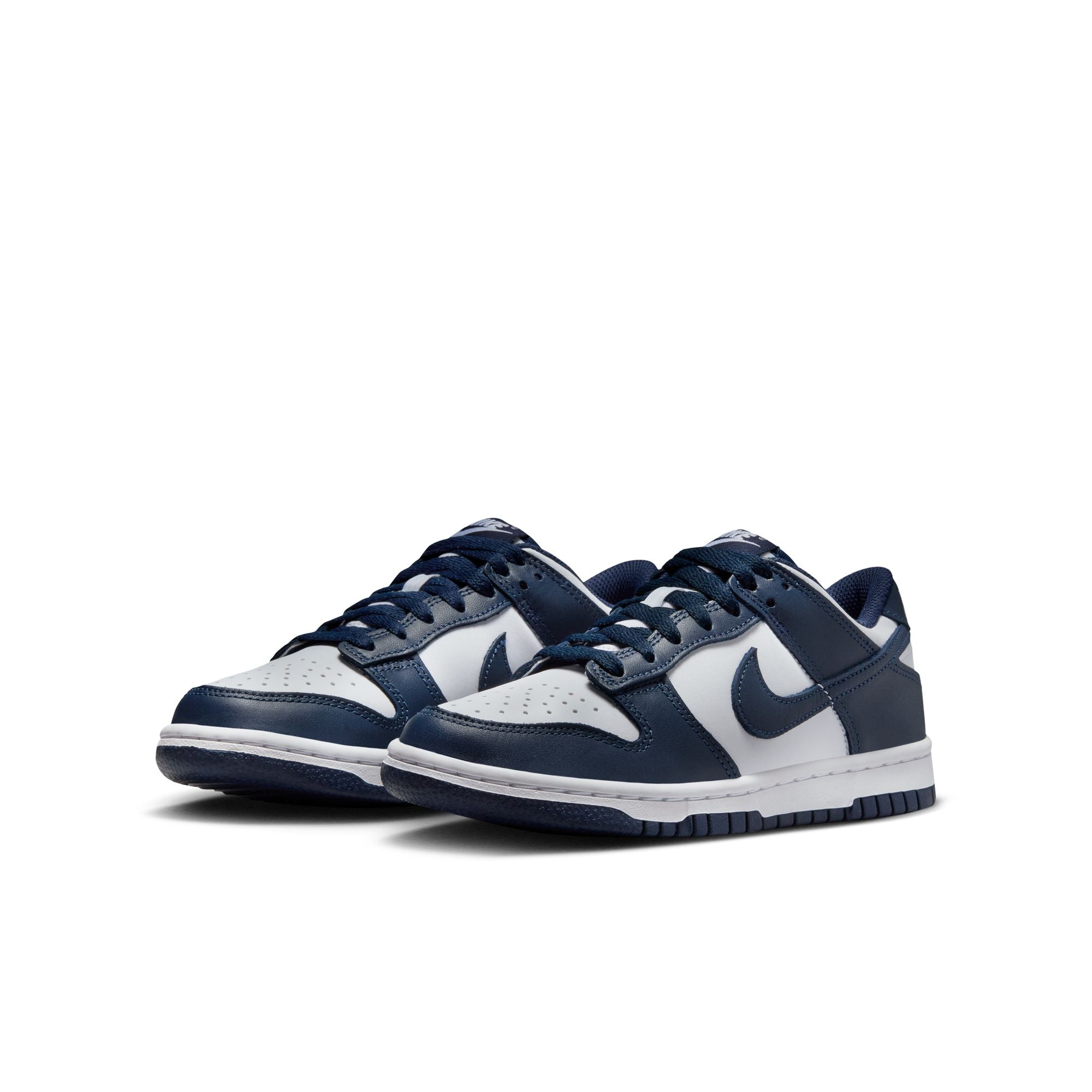 KIDS NIKE DUNK LOW GS (WHITE/MIDNIGHT NAVY)