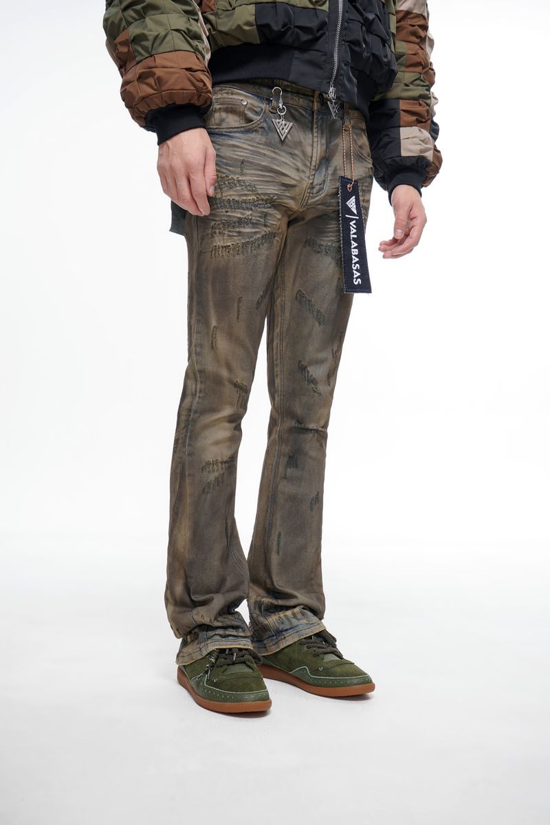 MENS VALABASAS "WIRED" STACKED DENIM (DIRTY YELLOW VINTAGE)
