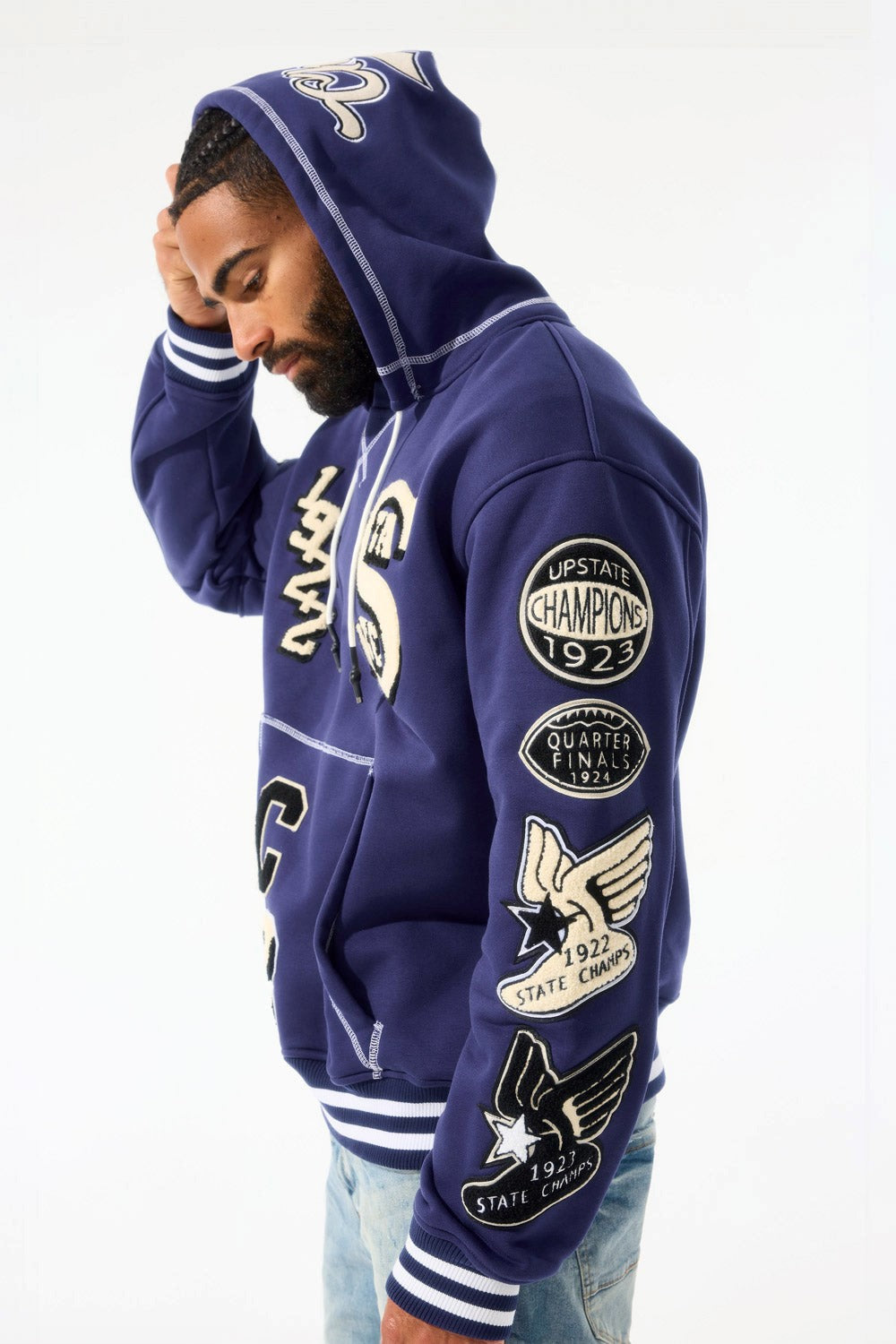 MENS JORDAN CRAIG STATE CHAMPS PULLOVER HOODIE (NAVY)