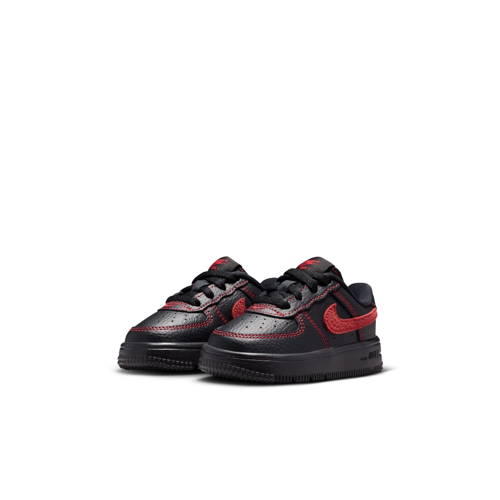 KIDS FORCE 1 LOW LV8 3 LACE TD (BLACK/UNIVERSITY RED)