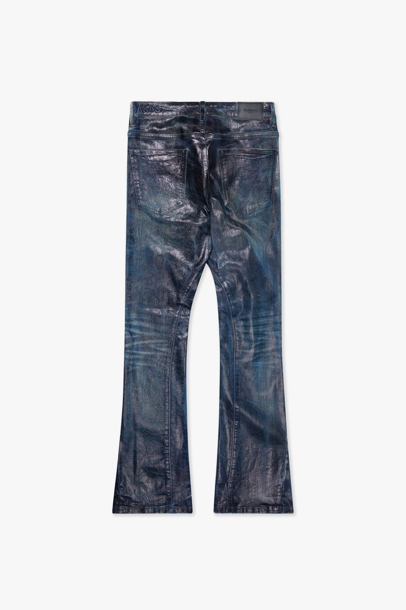 MENS VALABASAS "FAX" STACKED WAXED DENIM (DIRTY INDIGO WAXED)