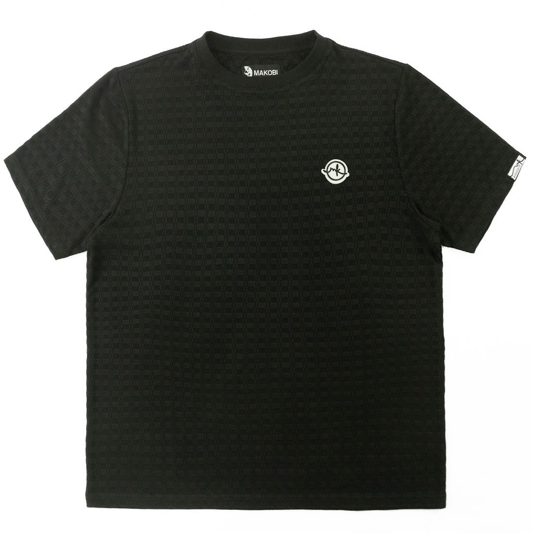 MENS MAKOBI MODENA KNIT CREWNECK T-SHIRT (BLACK/WHITE)