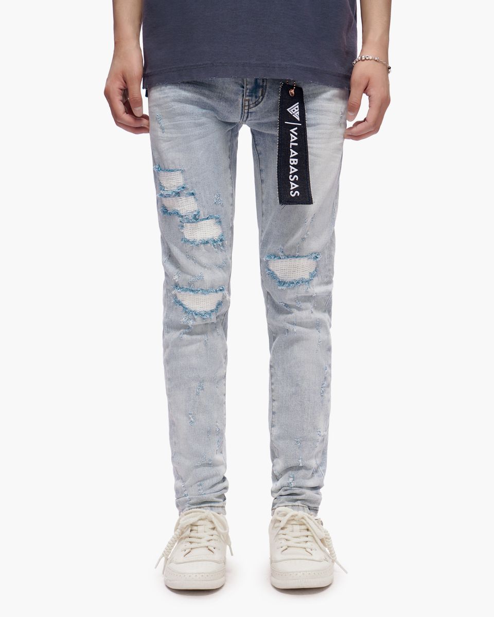 MENS VALABASAS ILYAS SKINNY JEAN (LIGHT BLUE WASH)