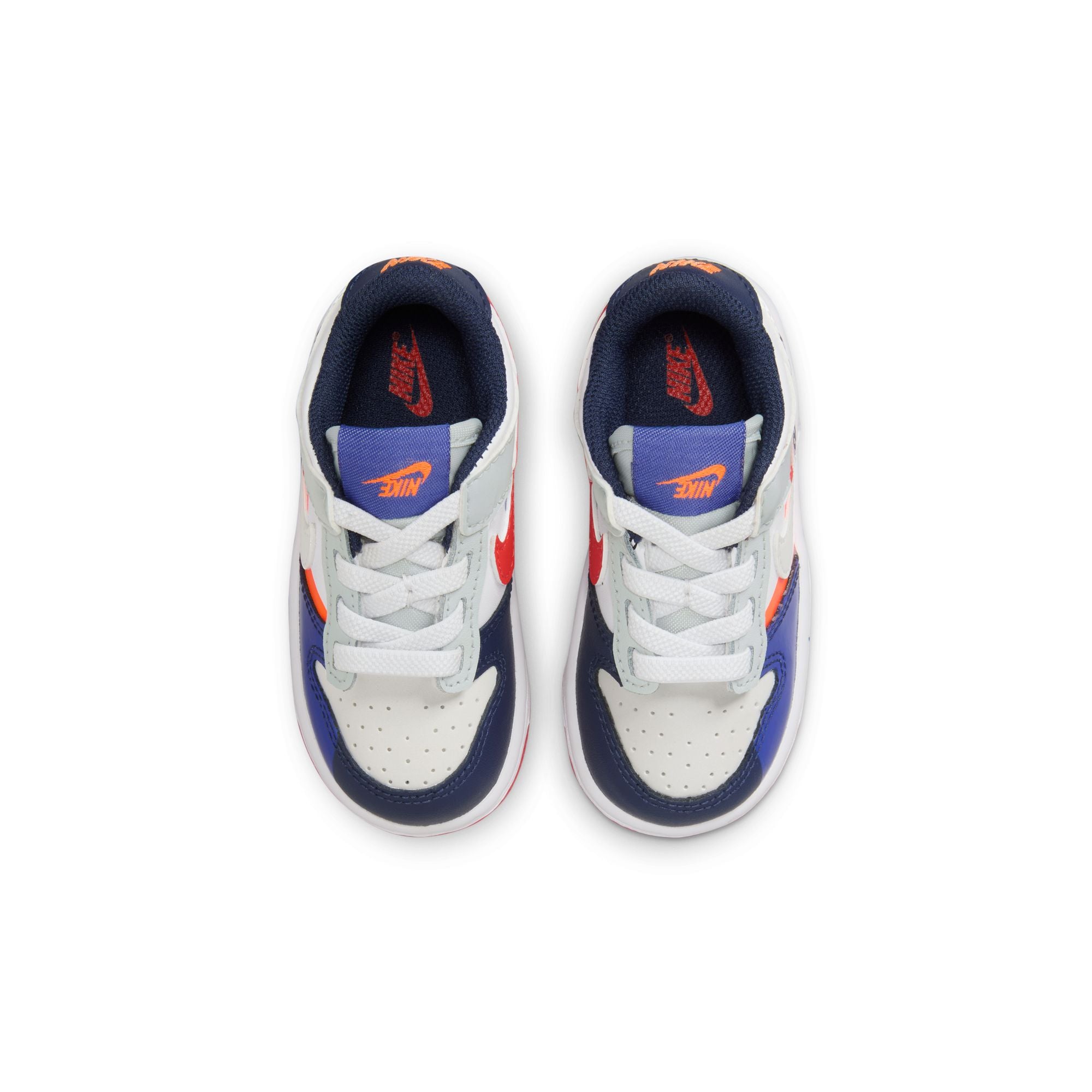 KIDS NIKE DUNK LOW SE TD (WHITE/LIGHT SILVER/MIDNIGHT NAVY)