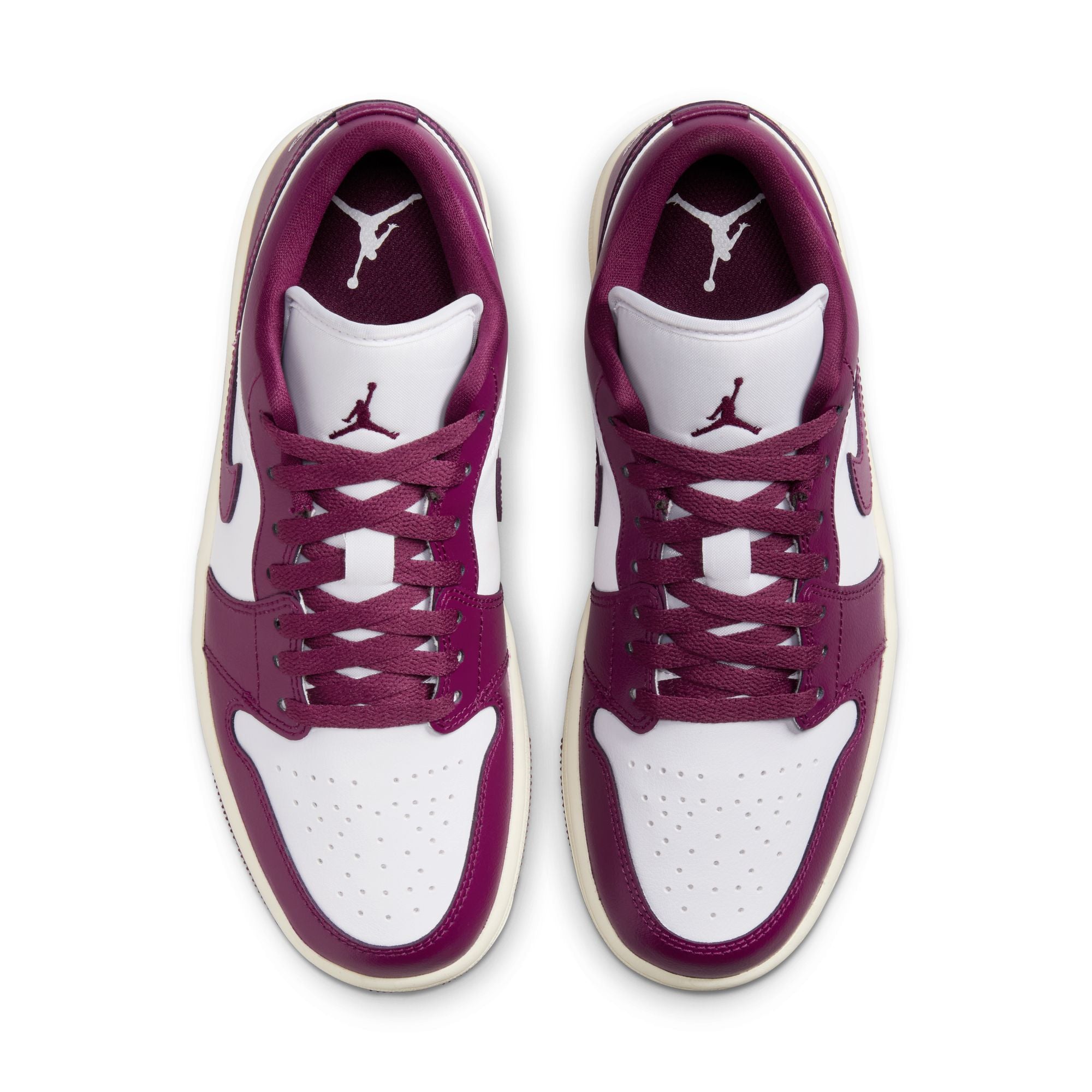 WOMENS AIR JORDAN 1 LOW (WHITE/BORDEAUX/SAIL)