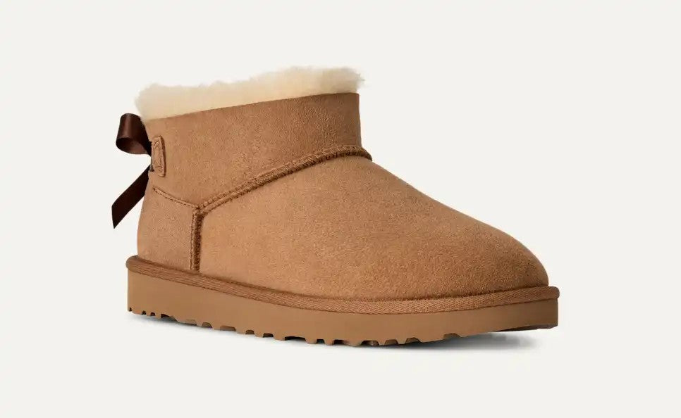 WOMENS UGG ULTRA MINI BAILEY BOW (CHESTNUT)