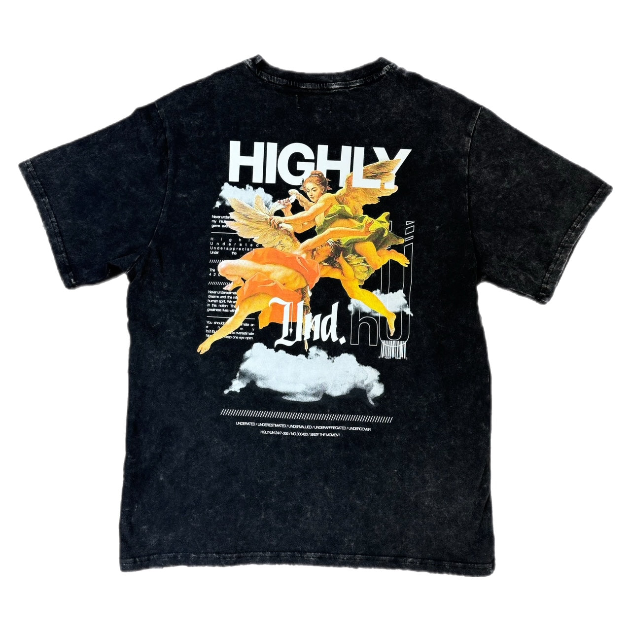 MENS HIGHLY UNDRTD SEIZE THE MOMENT WASHED T-SHIRT (BLACK)