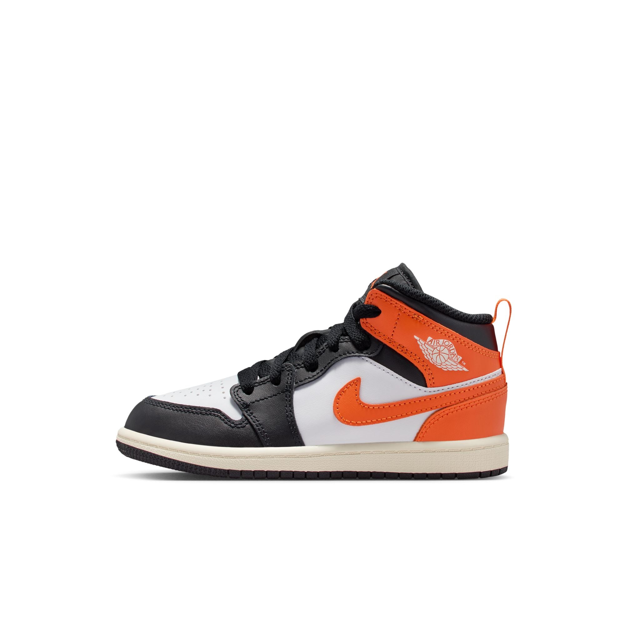 KIDS JORDAN 1 MID PS (STARFISH/BLACK/WHITE/SAIL)
