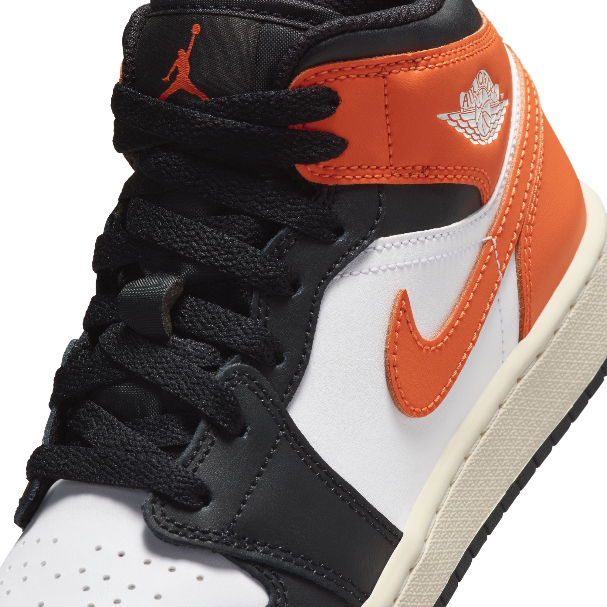 KIDS AIR JORDAN 1 MID GS (STARFISH/BLACK/WHITE/SAIL)