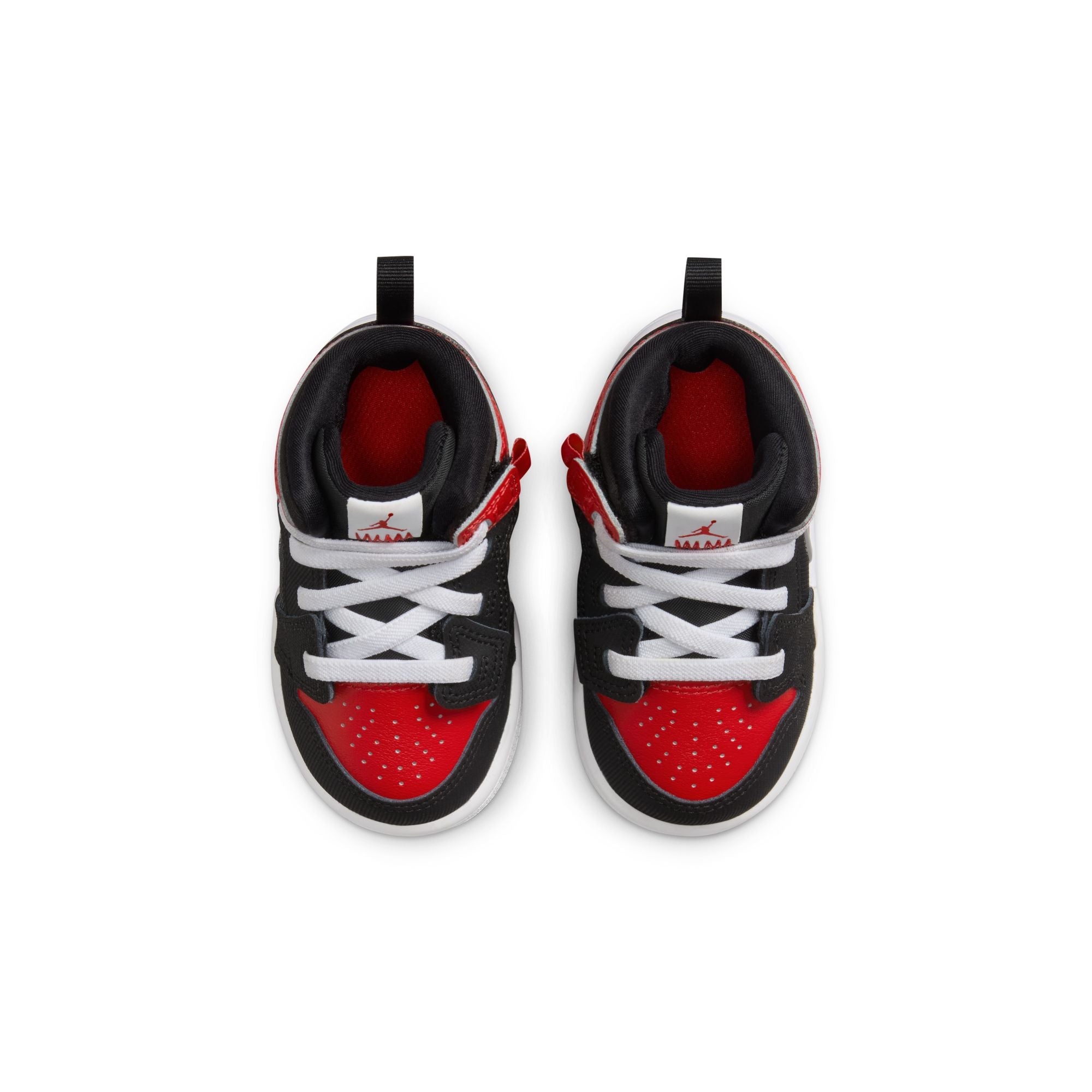 KIDS JORDAN 1 MID RM EASYON TD (BLACK/UNIVERSITY RED/WHITE)