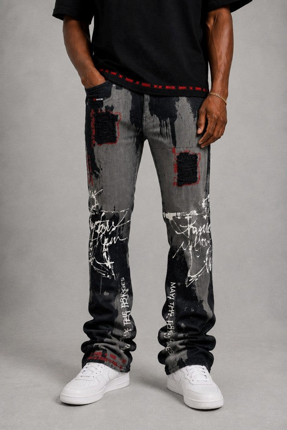MENS MAKOBI PREGO STACKED TWILL JEAN (BLACK)