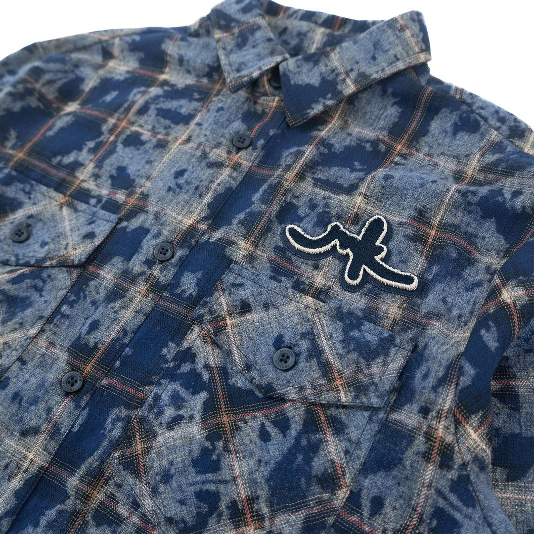 MENS MAKOBI BERTELI ACID PLAID SHIRT (NAVY)