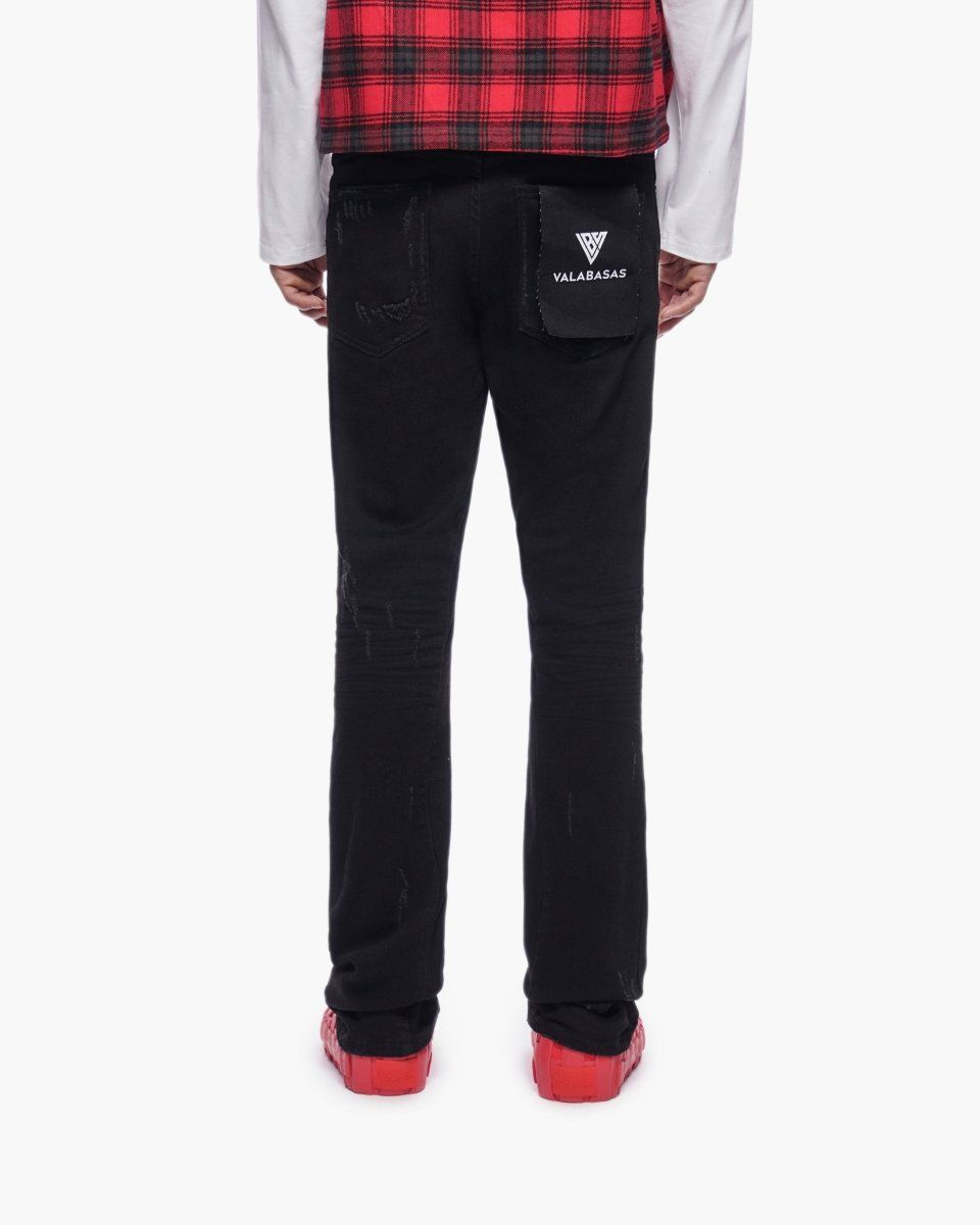 MENS VALABASAS OUTLAWED STACKED JEAN (JET BLACK)