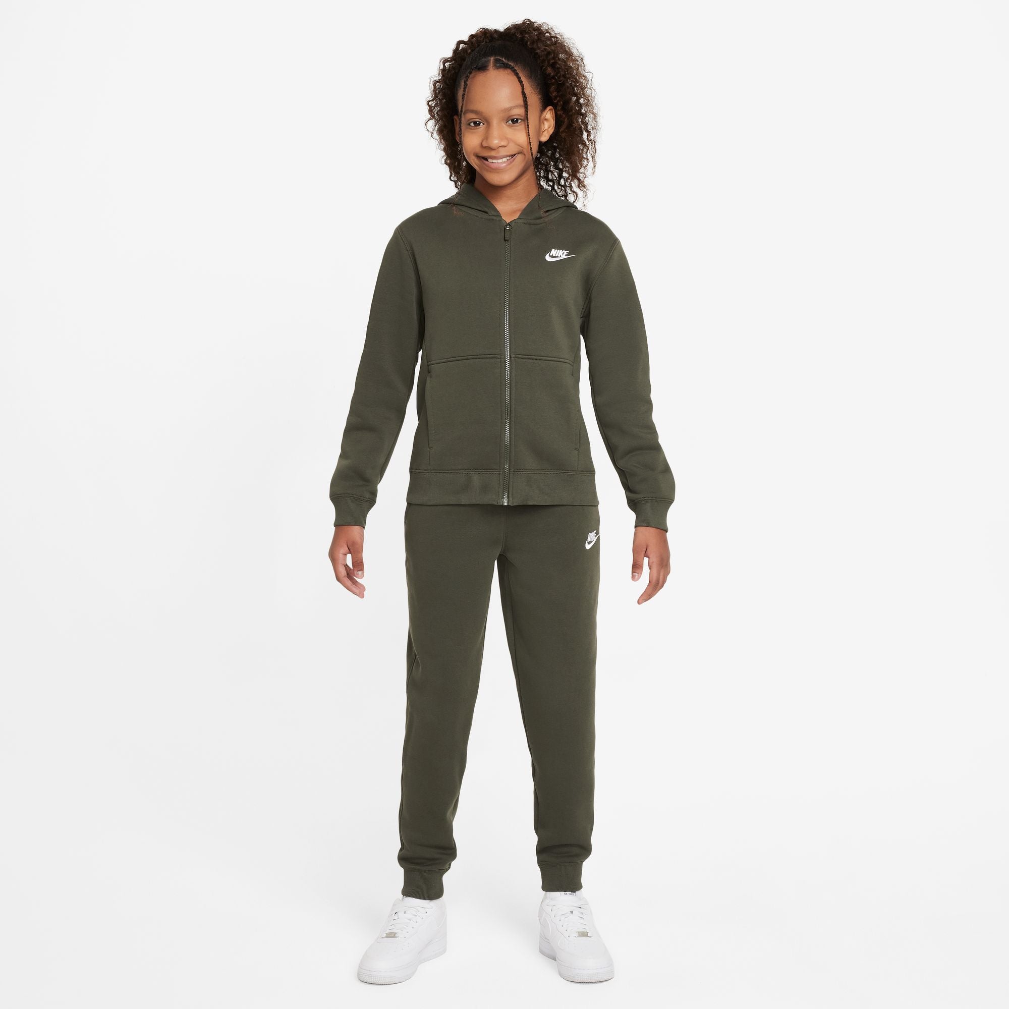 KIDS NSW CLUB FLC FZ TRACKSUIT (CARGO KHAKI/WHITE)