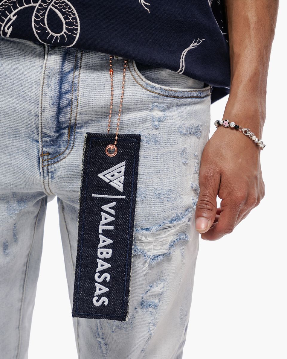 MENS VALABASAS COLLAGE SKINNY JEAN (LIGHT BLUE WASH)