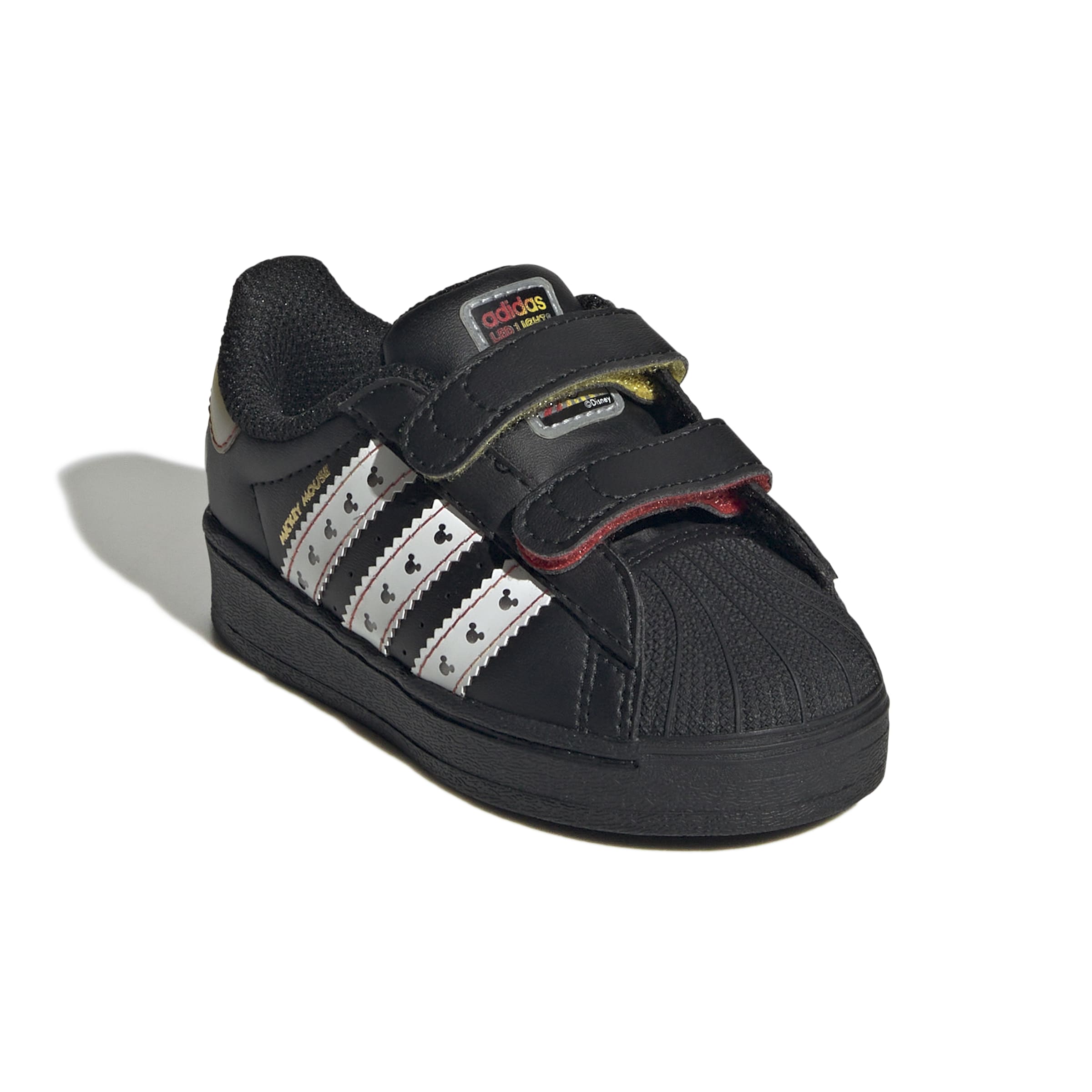 KIDS ADIDAS DISNEY SUPERSTAR LED LIGHTS COMFORT CLOSURE I (CORE BLACK / CLOUD WHITE / ORBIT GREY)