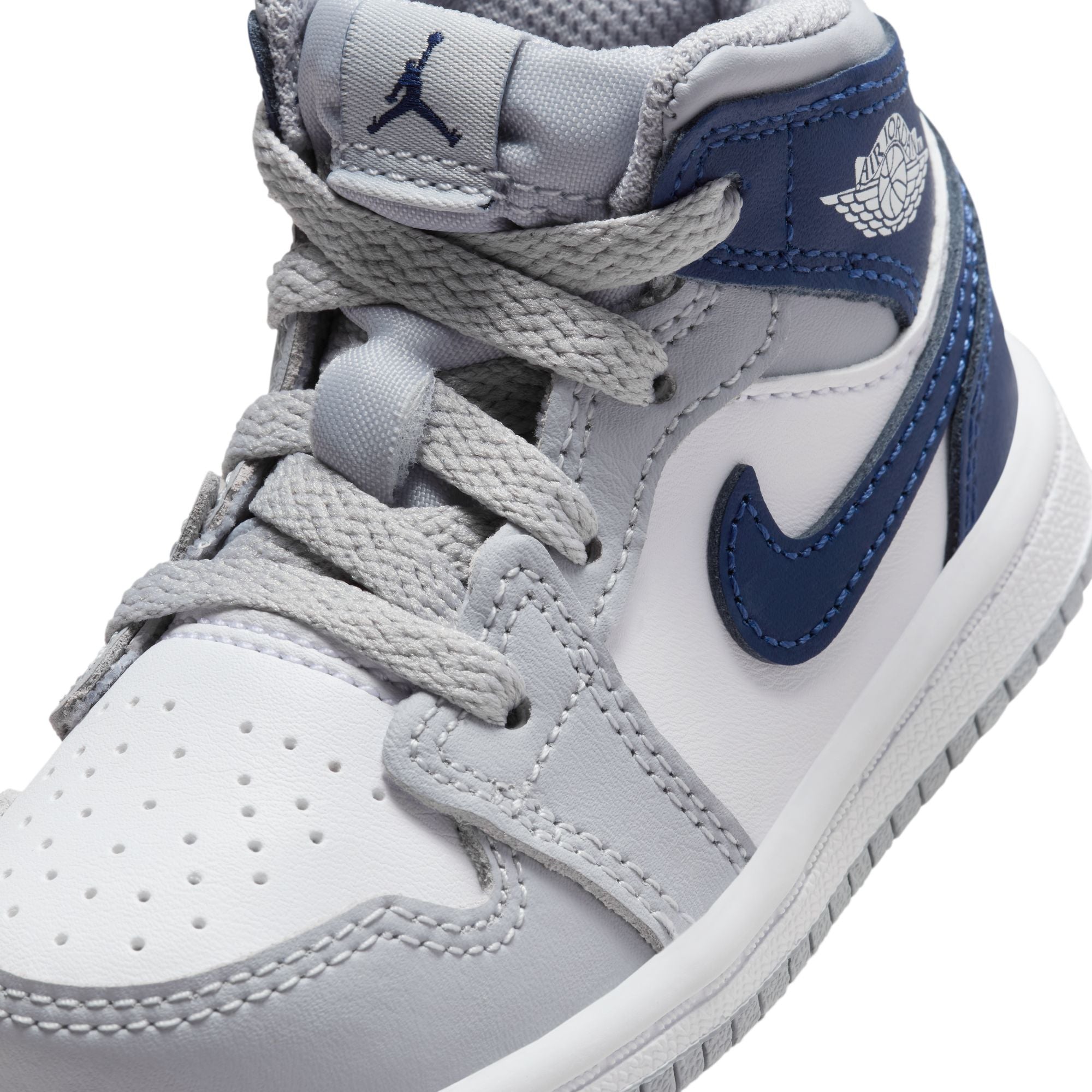 KIDS JORDAN 1 MID TD (WHITE/MIDNIGHT NAVY)