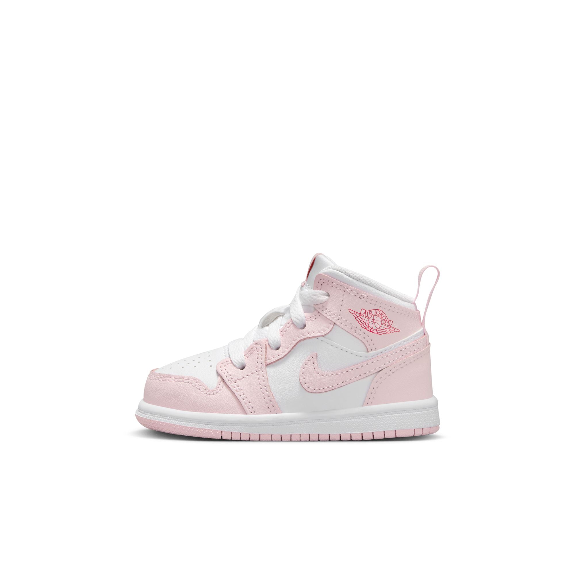 KIDS JORDAN 1 MID TD (PINK FOAM/WHITE/FIRE RED)