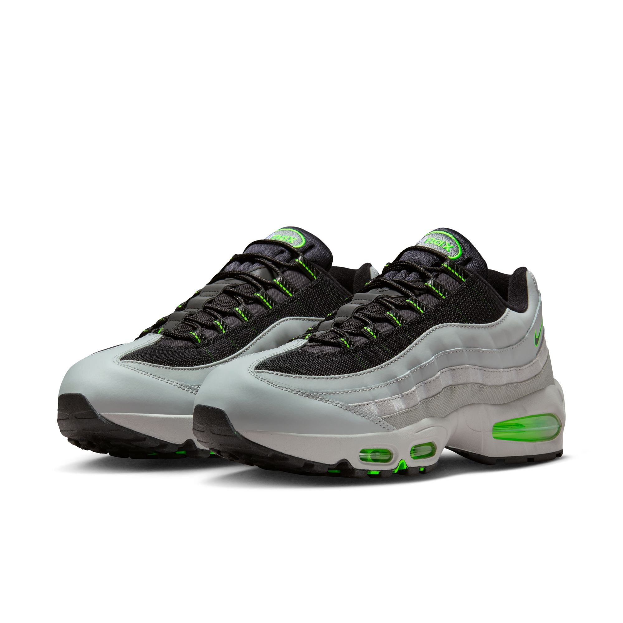 MENS NIKE AIR MAX 95 BIG BUBBLE (LT SMOKE GREY/BLACK/GREEN STRIKE/WHITE)