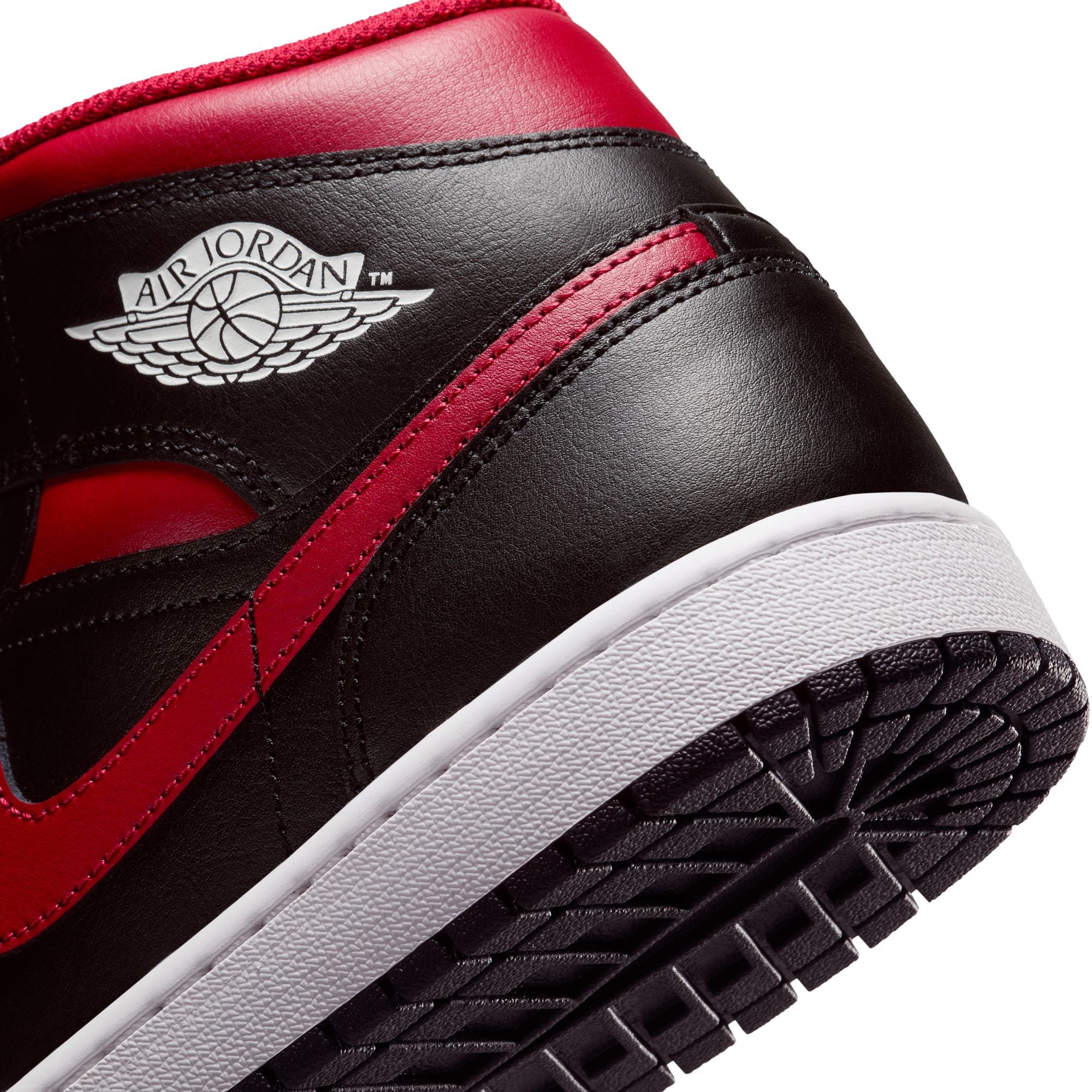 MENS AIR JORDAN 1 MID (BLACK/VARSITY RED/SUMMIT WHITE)