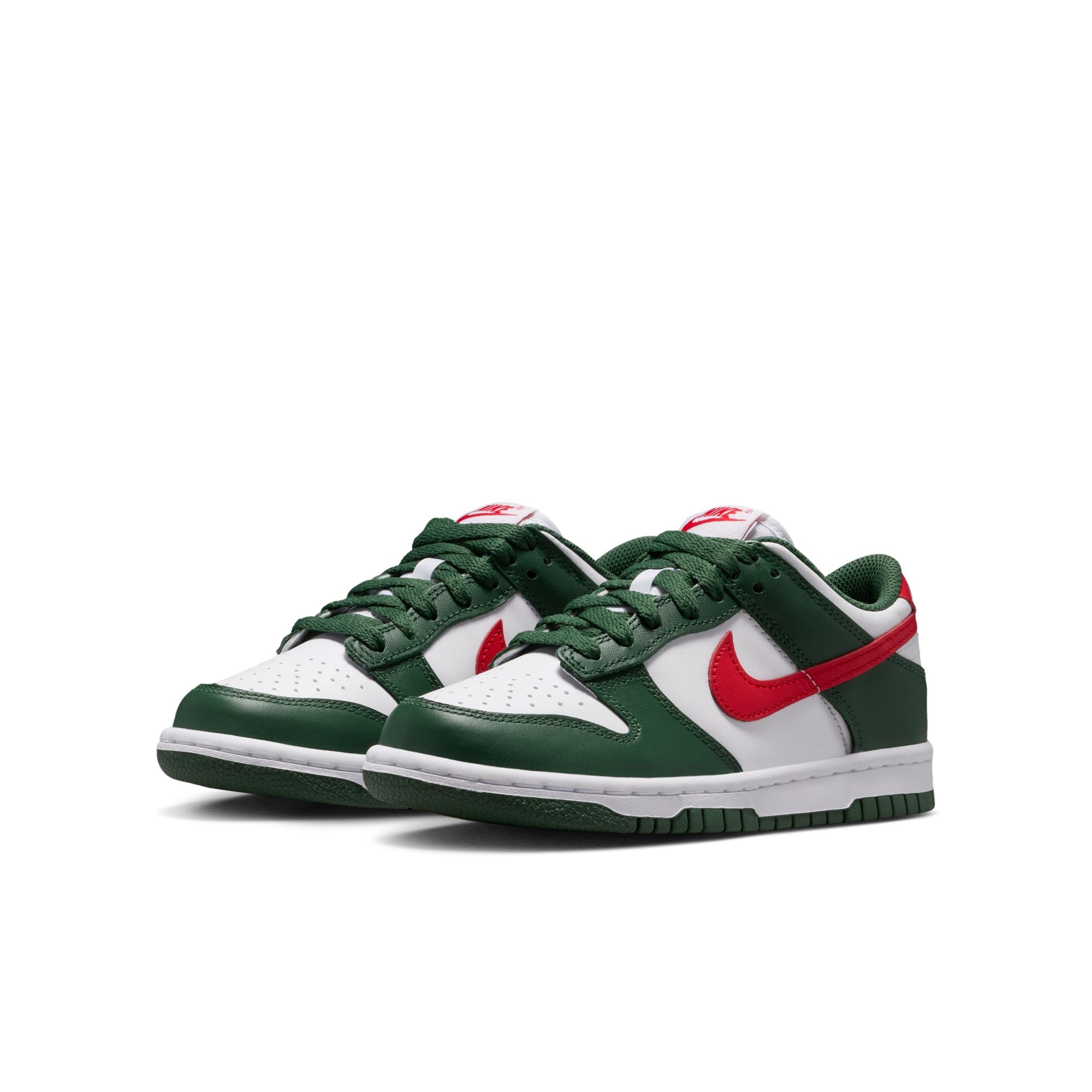 KIDS NIKE DUNK LOW GS (FIR/UNIVERSITY RED/WHITE)