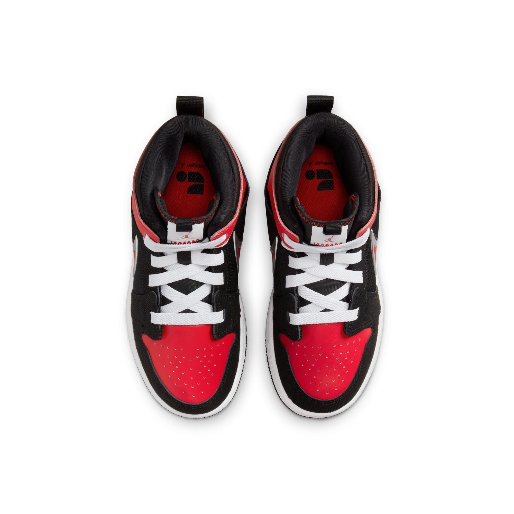 KIDS JORDAN 1 MID RM EASYON PS (BLACK/UNIVERSITY RED/WHITE)