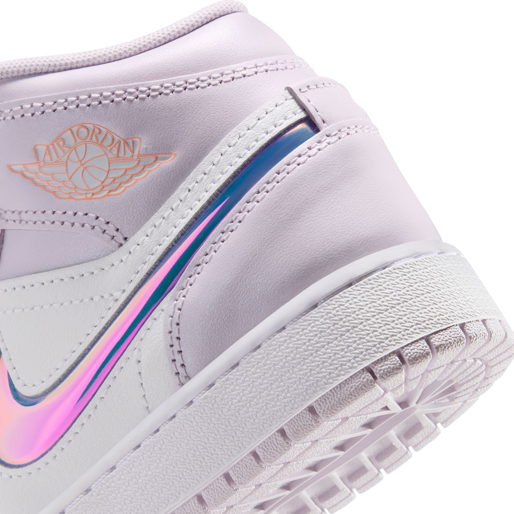 KIDS AIR JORDAN 1 MID SE GS (BARELY GRAPE/ATOMIC PINK/WHITE)