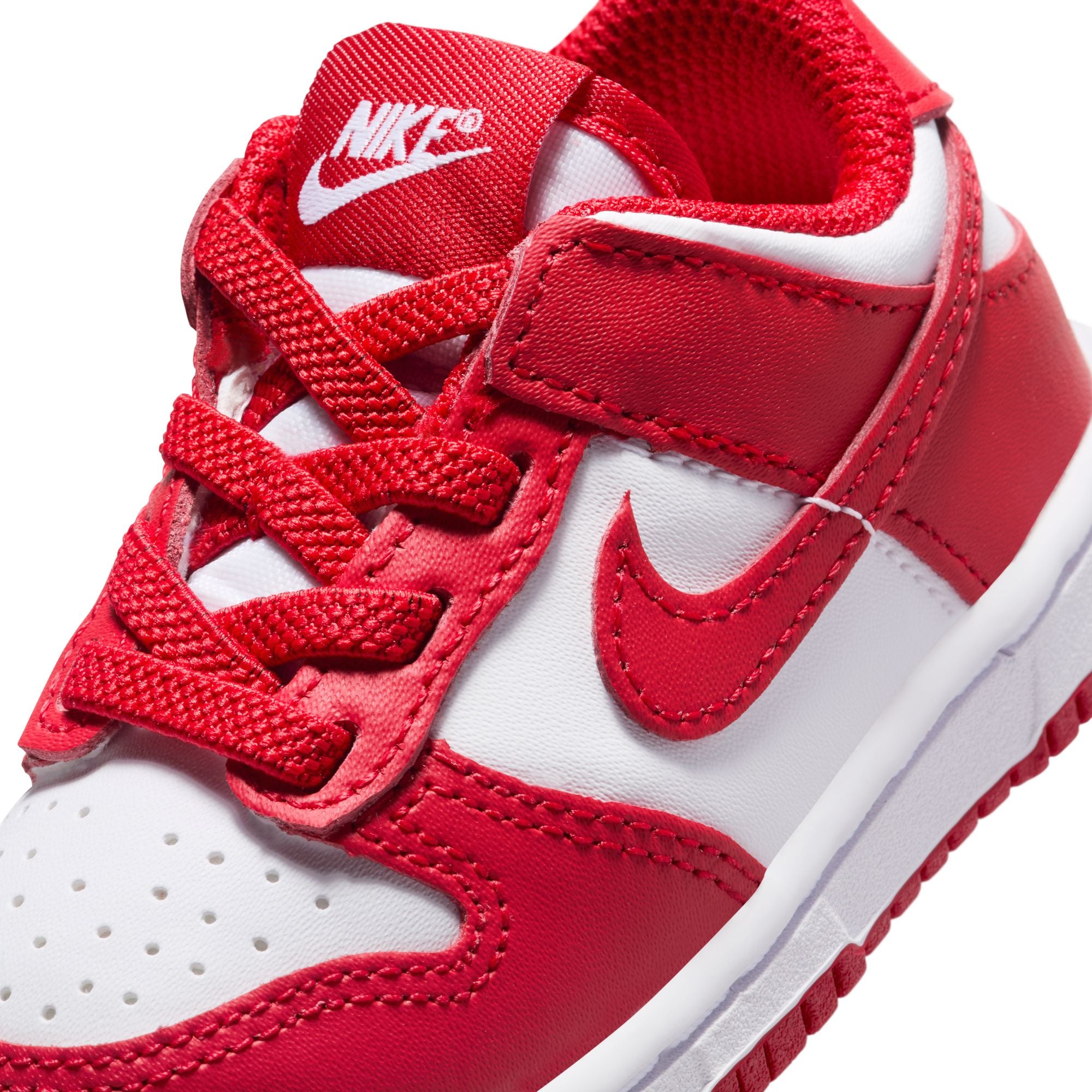 KIDS NIKE DUNK LOW TDE (WHITE/UNIVERSITY RED)