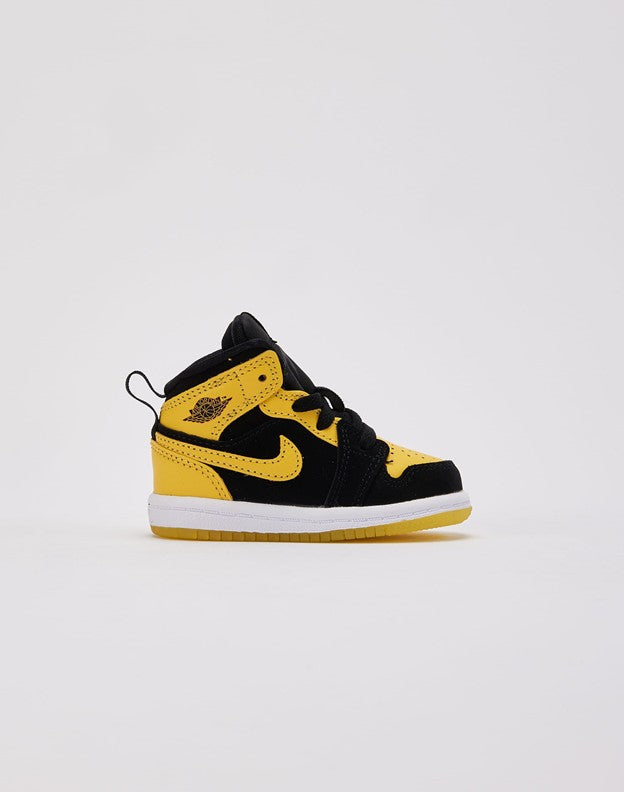 KIDS JORDAN 1 MID SE TD (BLACK/VARSITY MAIZE/WHITE)