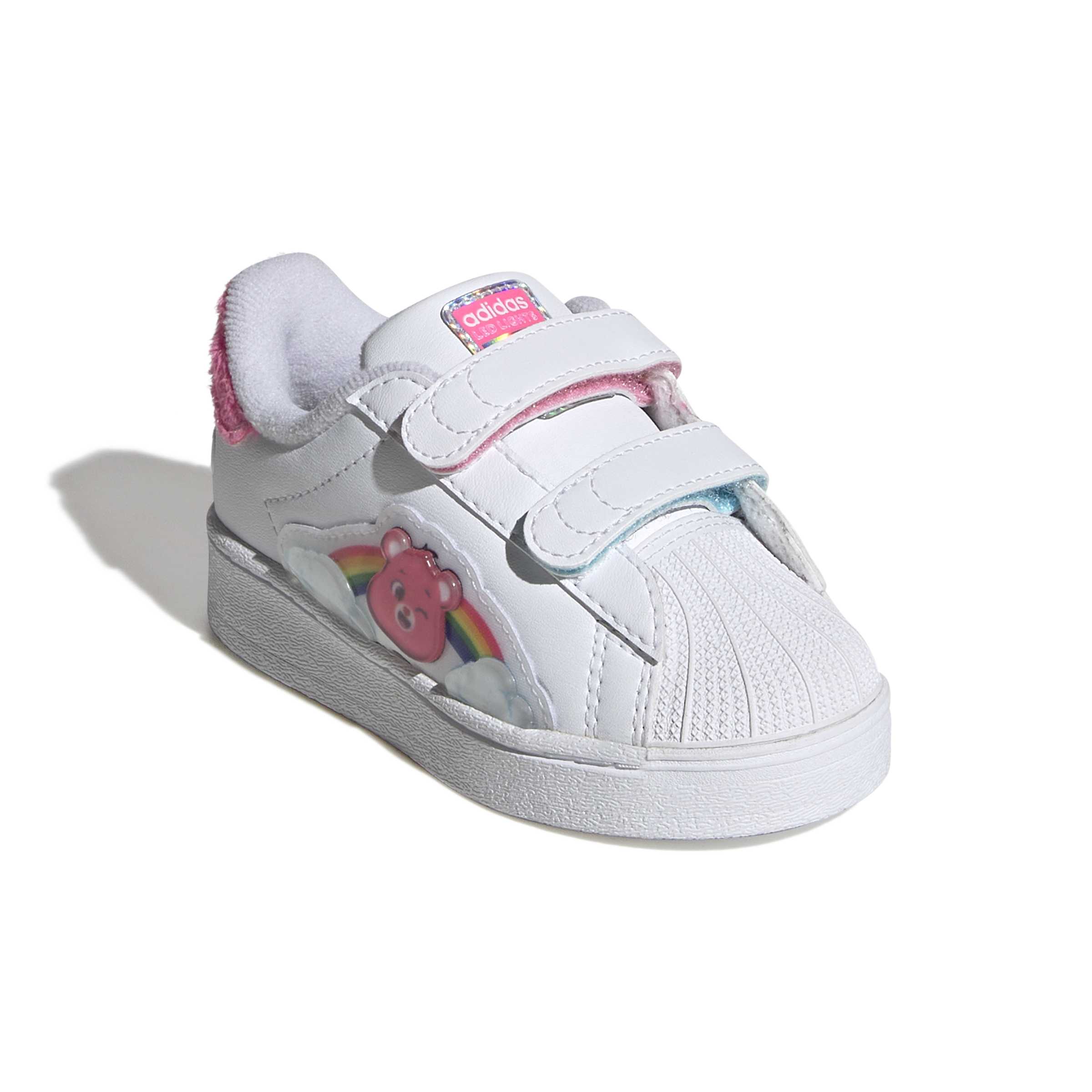 KIDS ADIDAS CARE BEARS SUPERSTAR LED LIGHTS COMFORT CLOSURE INFANT (CLOUD WHITE / LUCID PINK / BLISS PINK)