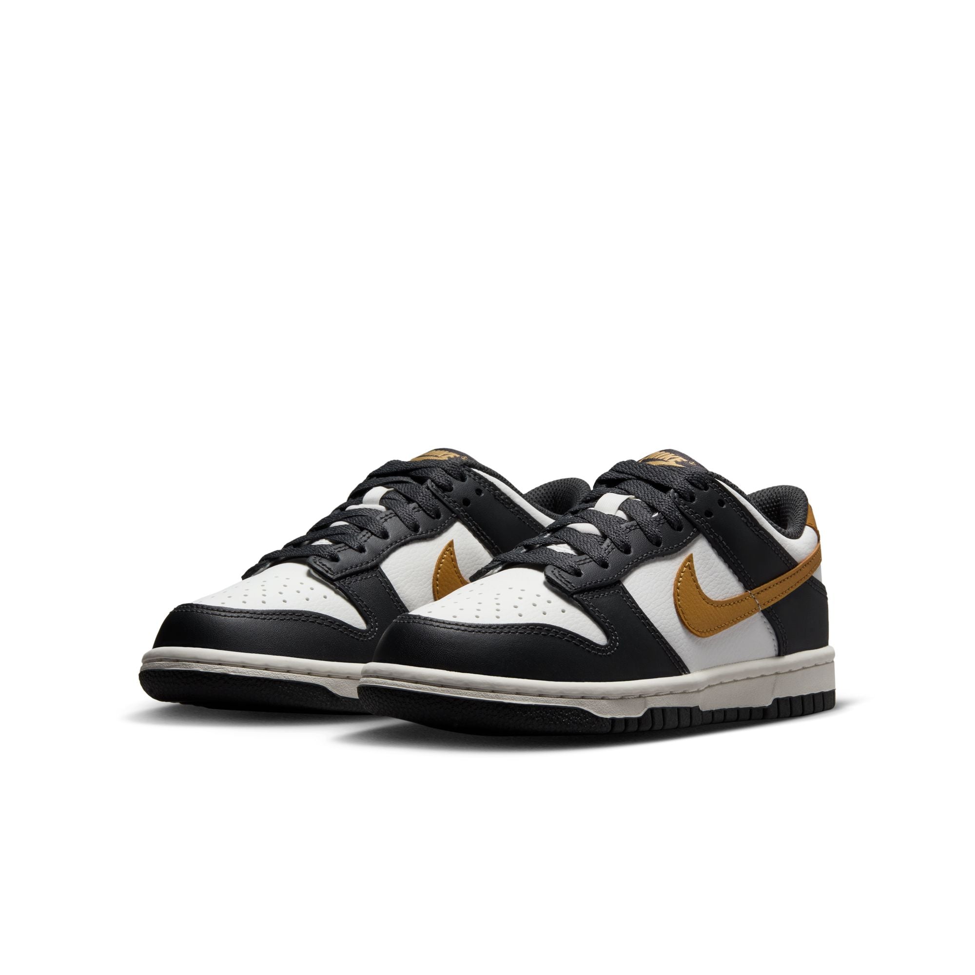 KIDS NIKE DUNK LOW GS (SUMMIT WHITE/METALLIC GOLD/ANTHRACITE)