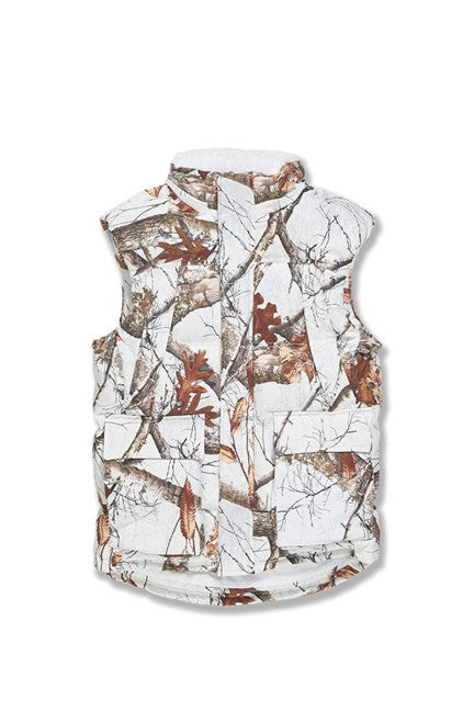 MENS JORDAN CRAIG YUKON FUR LINED PUFFER VEST (SNOW CAMO)