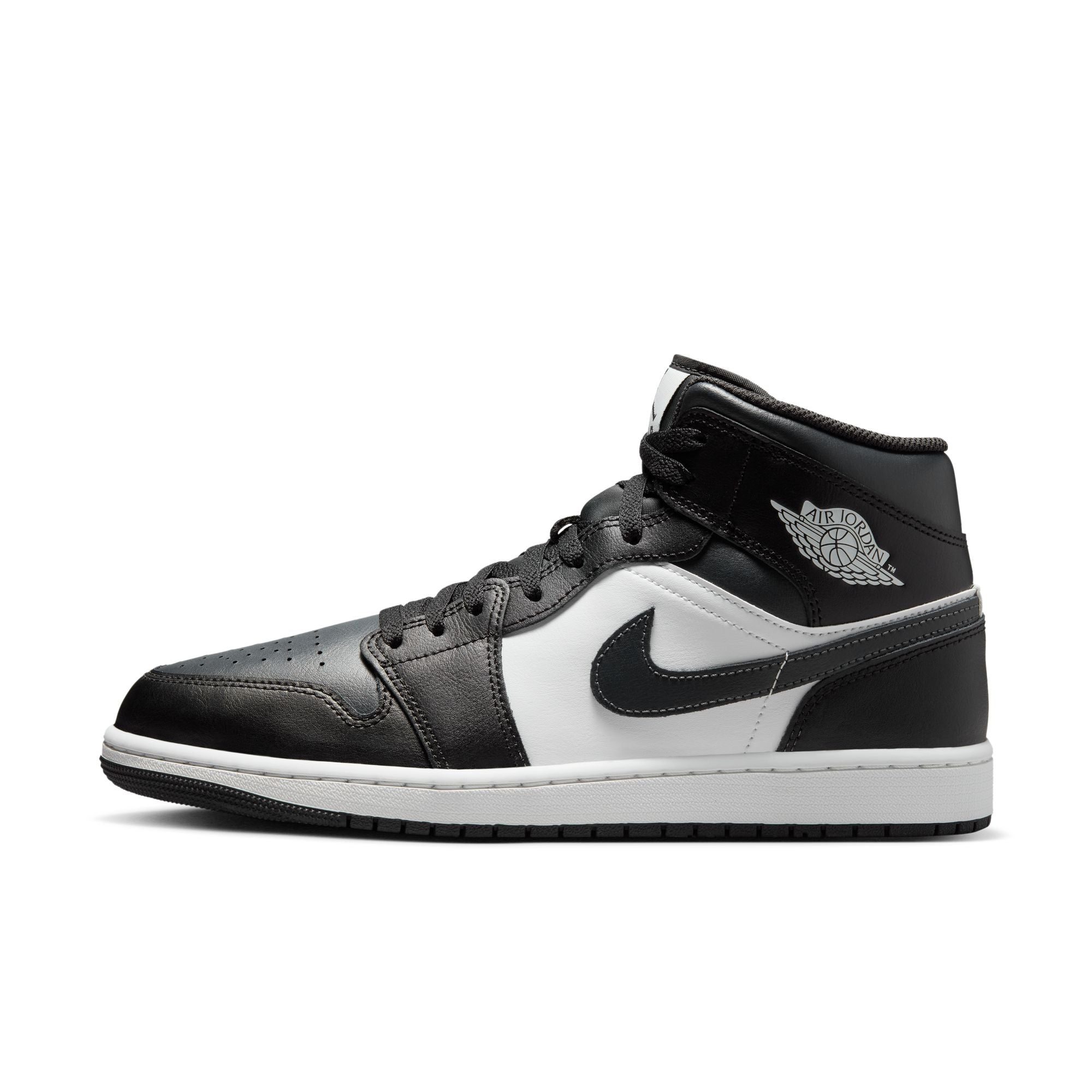 MENS AIR JORDAN 1 MID (BLACK/OFF NOIR/SUMMIT WHITE)