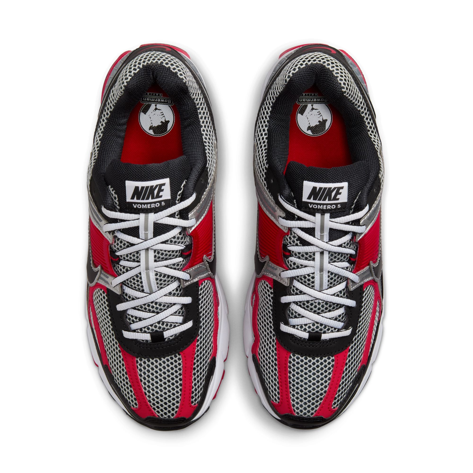 MENS NIKE ZOOM VOMERO 5 (METALLIC SILVER/BLACK/UNIVERSITY RED)