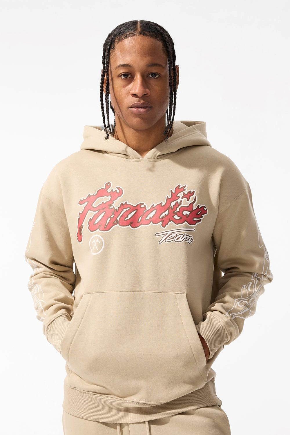 MENS JORDAN CRAIG PARADISE TOUR PULLOVER HOODIE (SAND)