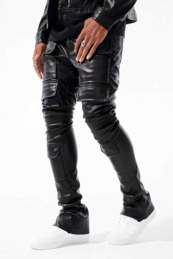 MENS JORDAN CRAIG ROSS STACKED THRILLER CARGO PANT (BLACK)