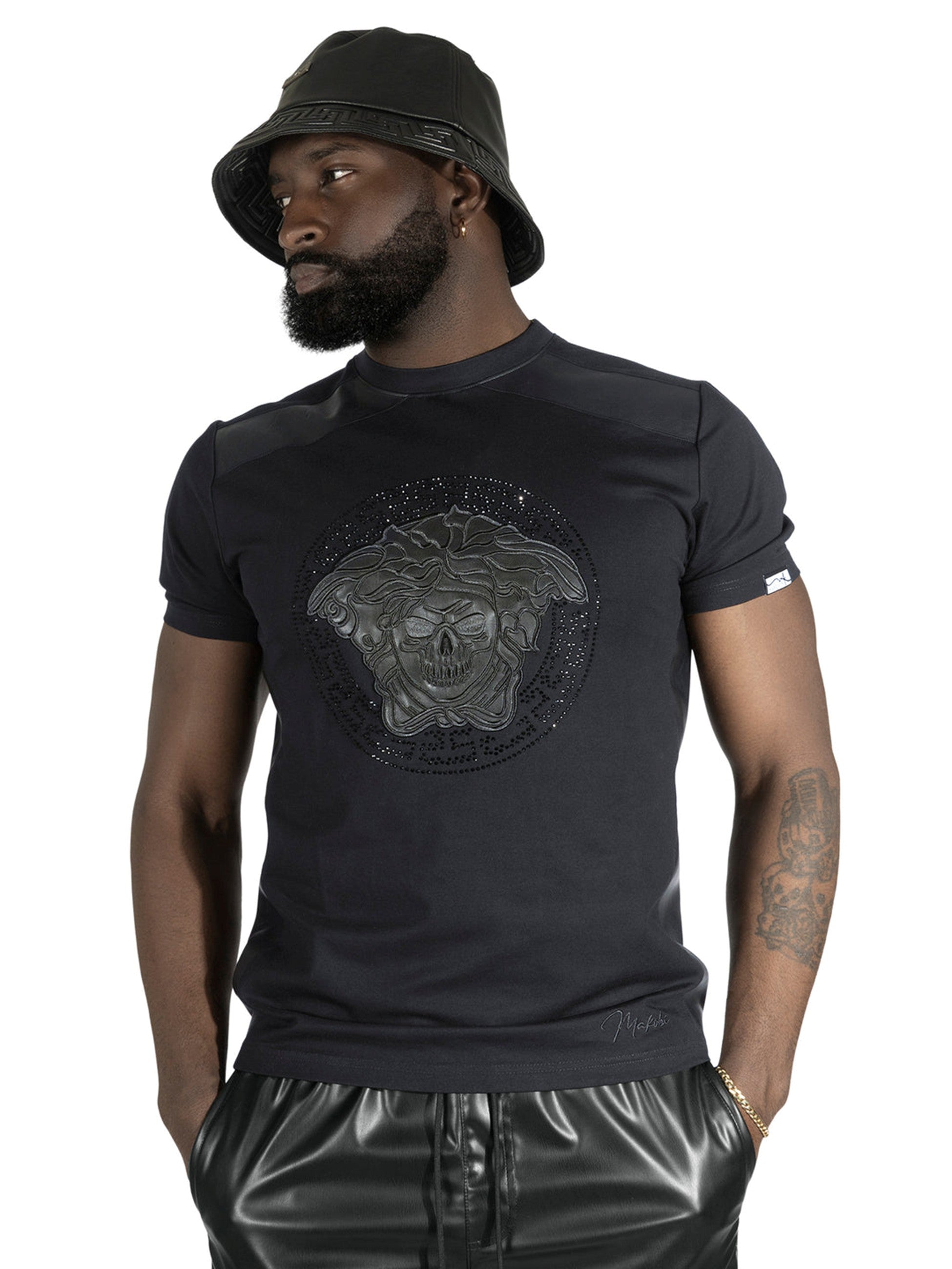 MENS MAKOBI BIANCO MEDUSA T-SHIRT (BLACK)