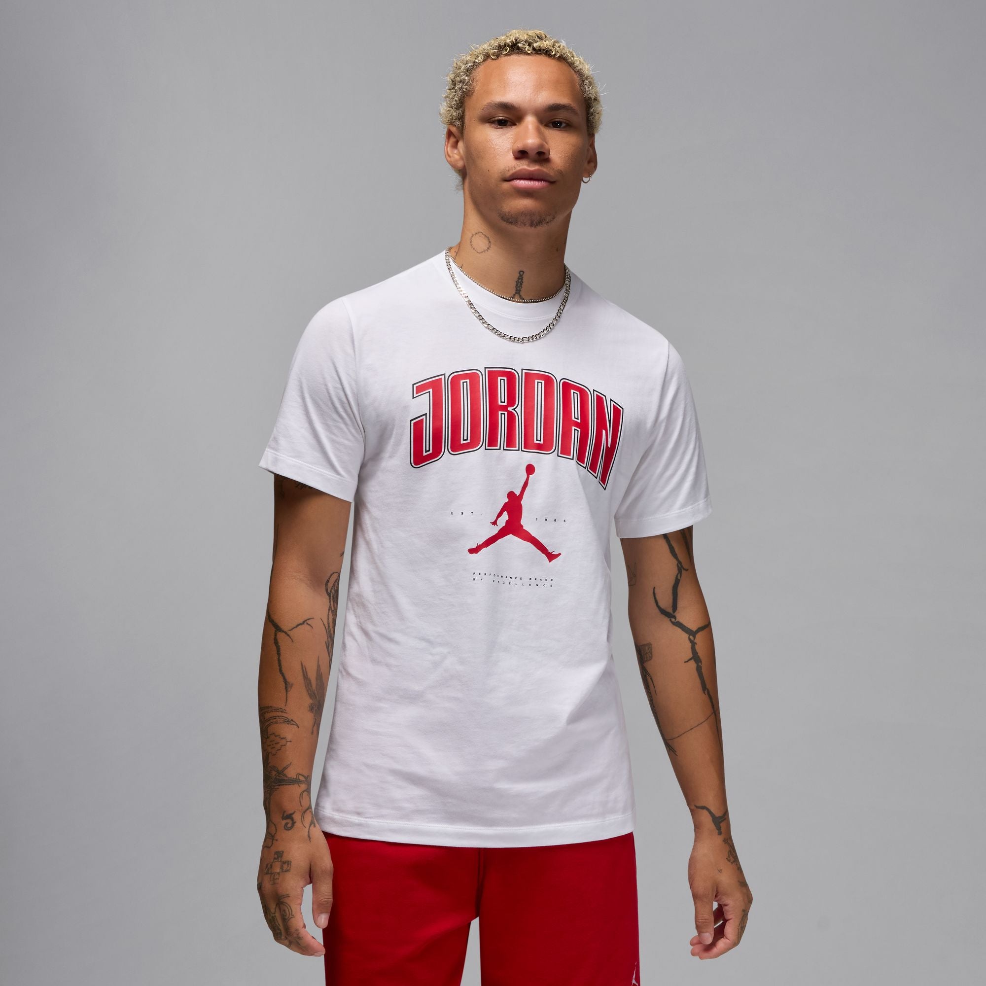 MENS JORDAN CITY 88 T-SHIRT (WHITE/GYM RED)