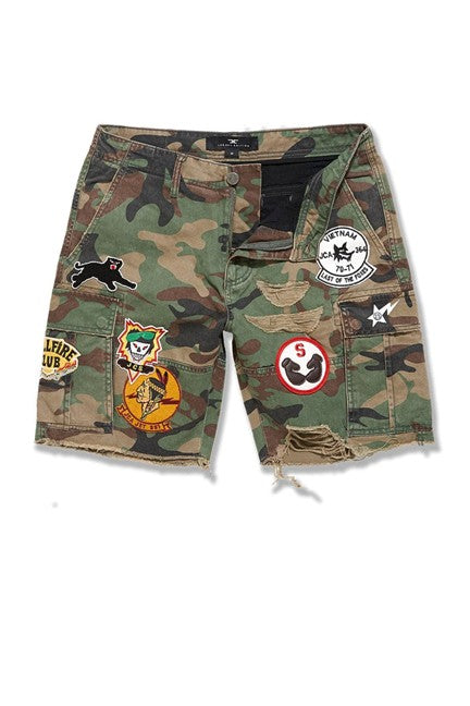MENS JORDAN CRAIG WAR ANGEL CARGO SHORT (VINTAGE CAMO)