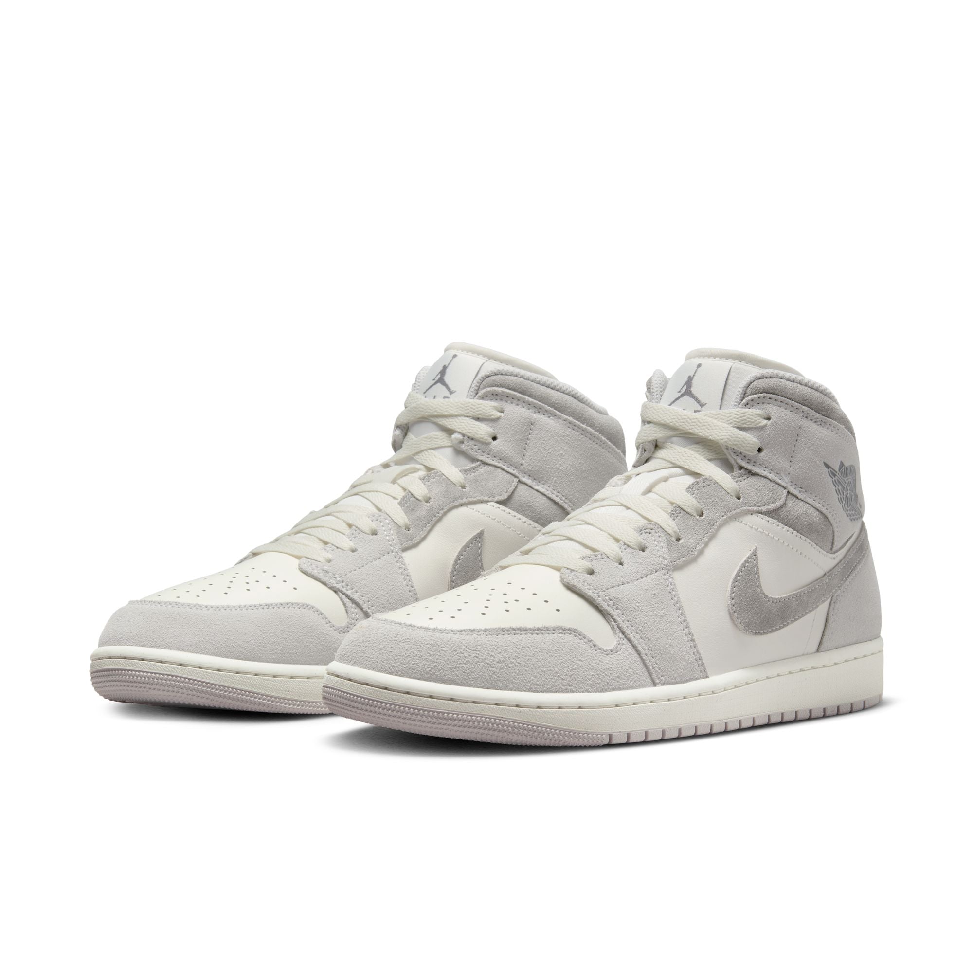 MENS AIR JORDAN 1 MID SE (NEUTRAL GREY/SMOKE GREY/SAIL)