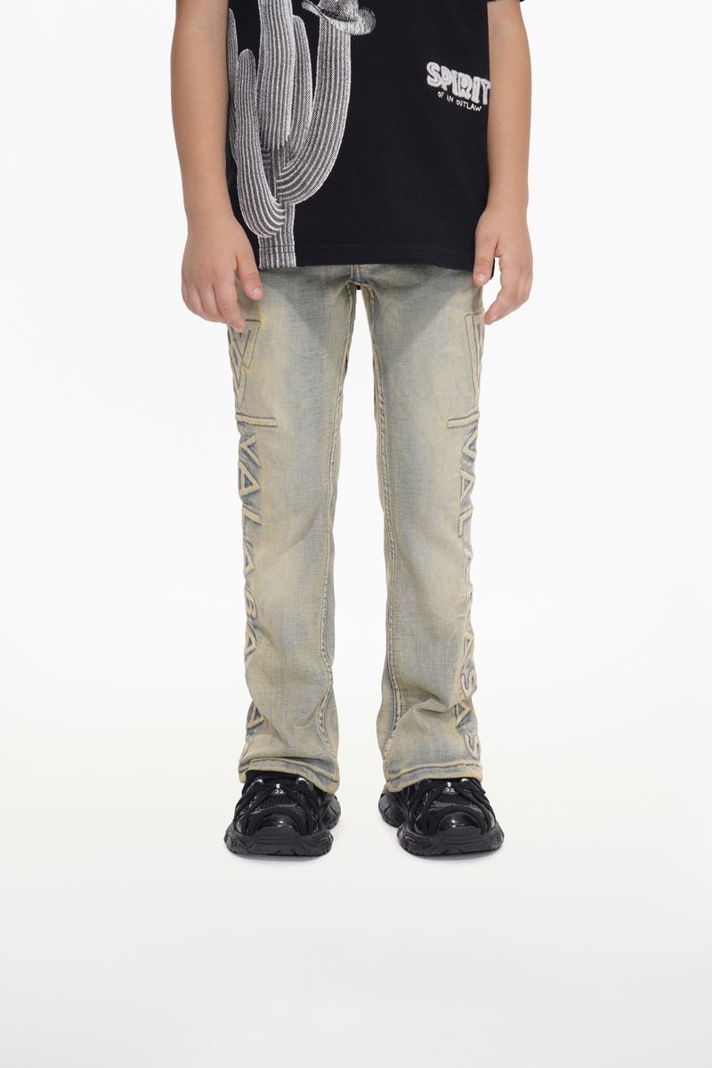 KIDS VALABASAS LORE STACKED JEAN (LIGHT VINTAGE BLUE)