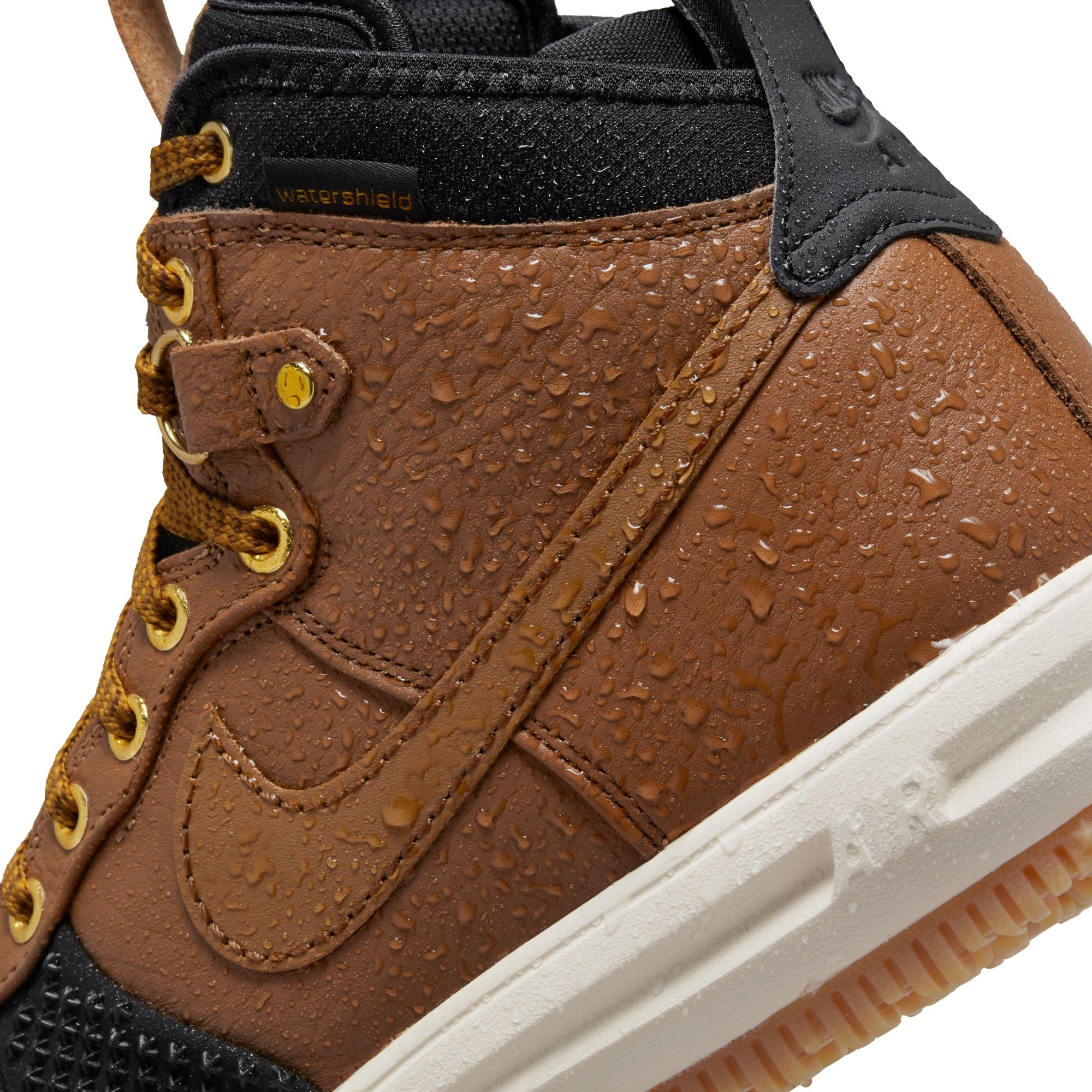 MENS NIKE LUNAR FORCE 1 DUCKBOOT (ALE BROWN/BLACK/GOLDTONE)