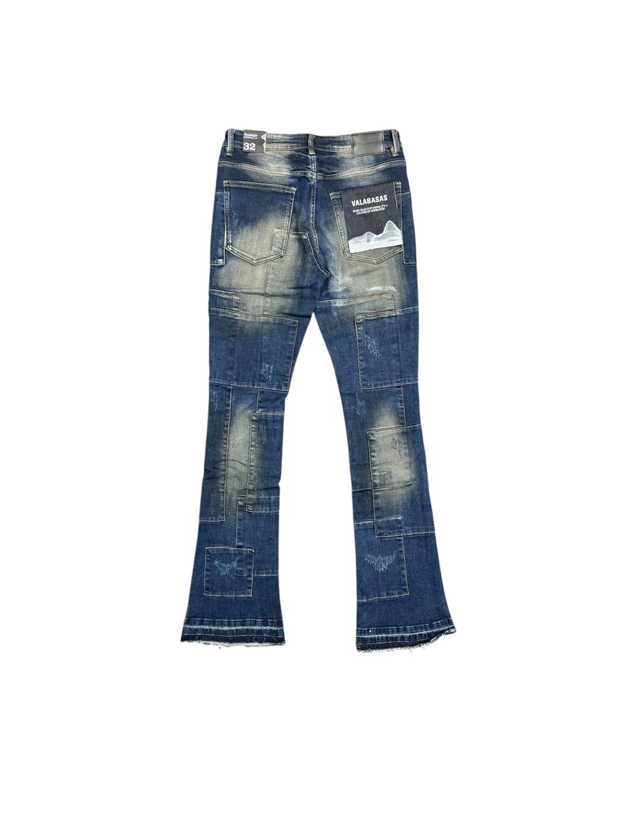 MENS VALABASAS "BRICKS" STACKED DENIM (DIRTY BLUE)