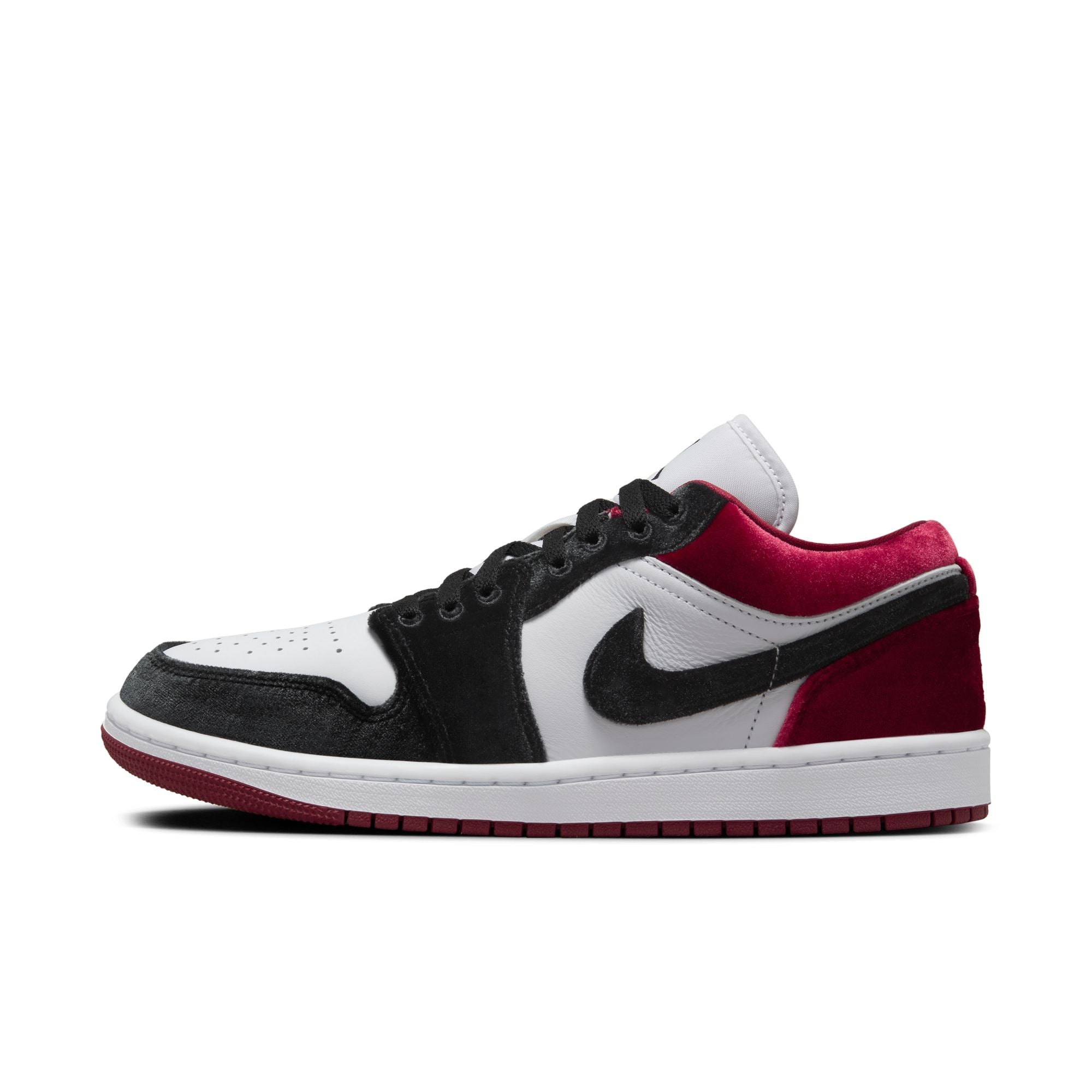 WOMENS AIR JORDAN 1 LOW SE (VELVET BLACK/GYM RED)