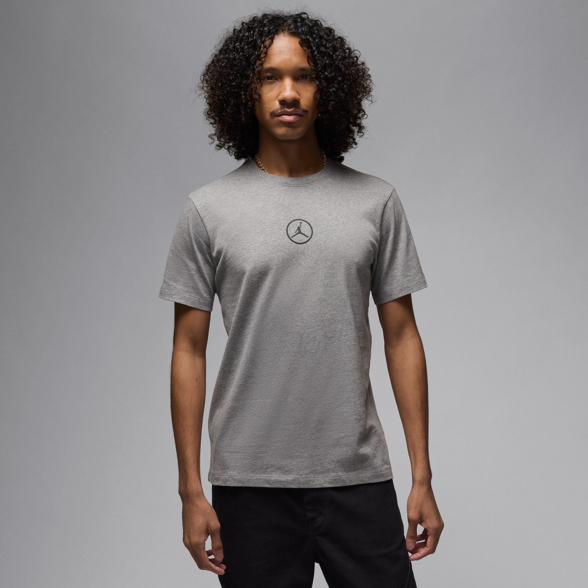 MENS JORDAN FLIGHT ESSENTIAL JM T-SHIRT (CARBON HEATHER/WHITE/BLACK)