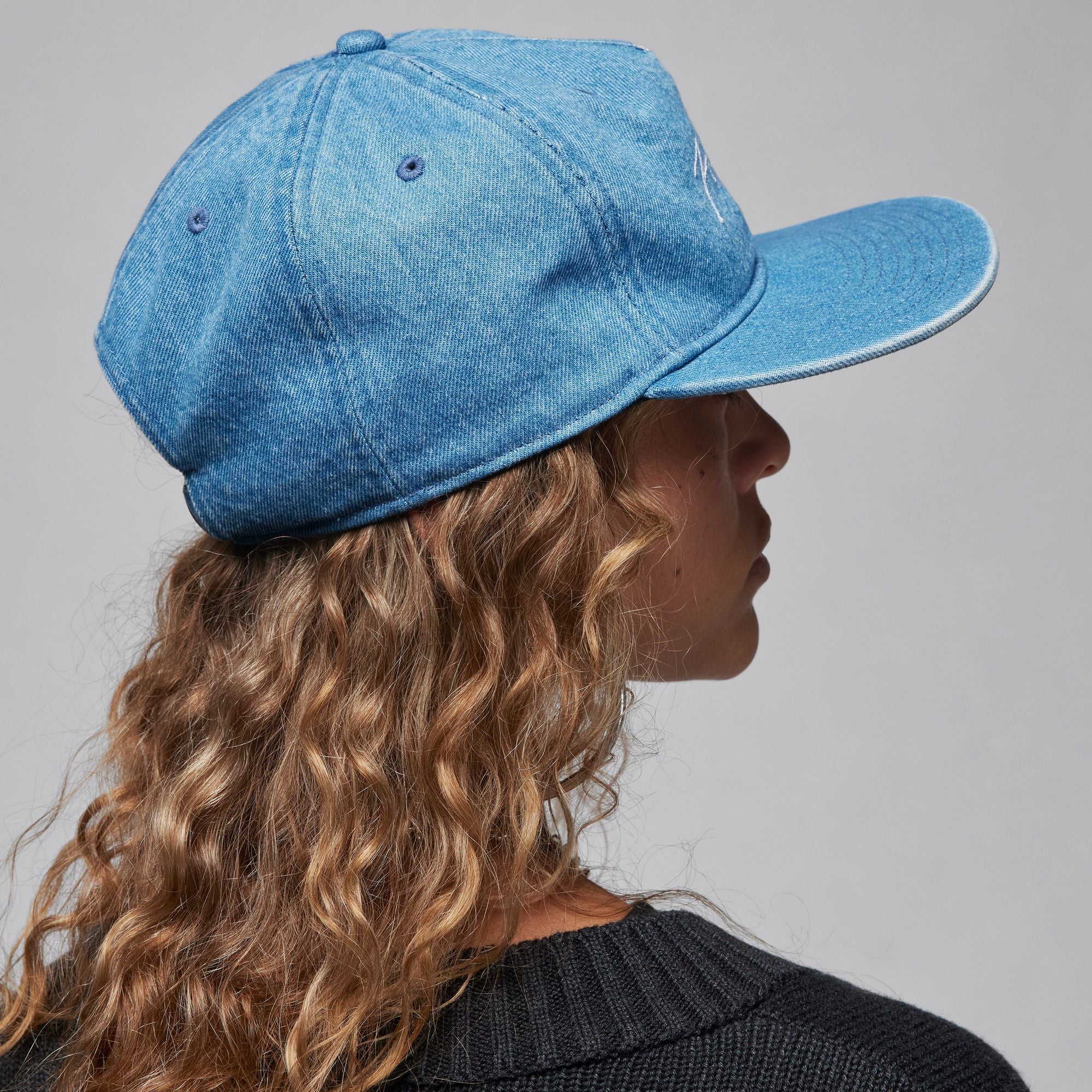 JORDAN PRO Unstructured 5-Panel Hat (BLUE GREY/WHITE)