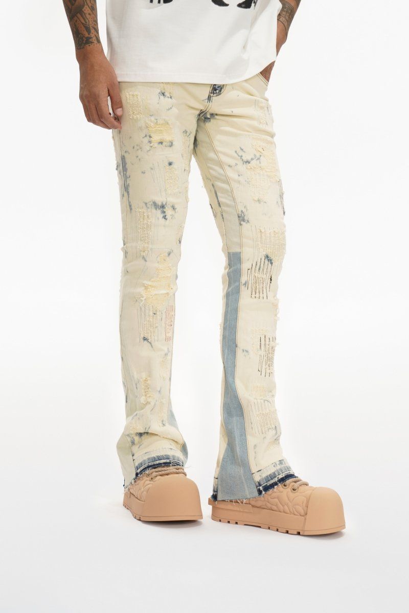MENS VALABASAS SHED STACKED JEAN (LIGHT BLEACH BLUE)